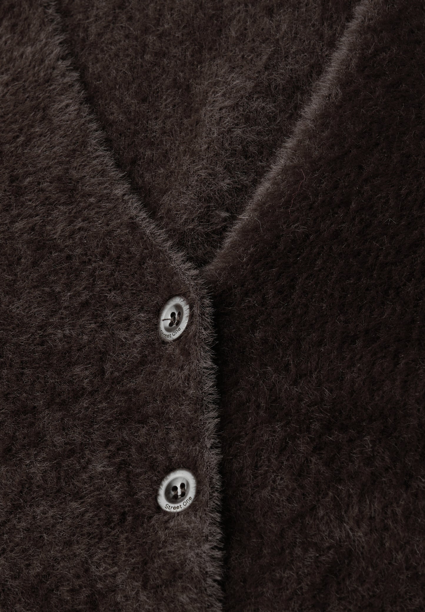 Street One Kuscheliger V-Neck Cardigan - Farbe: deep roast brown