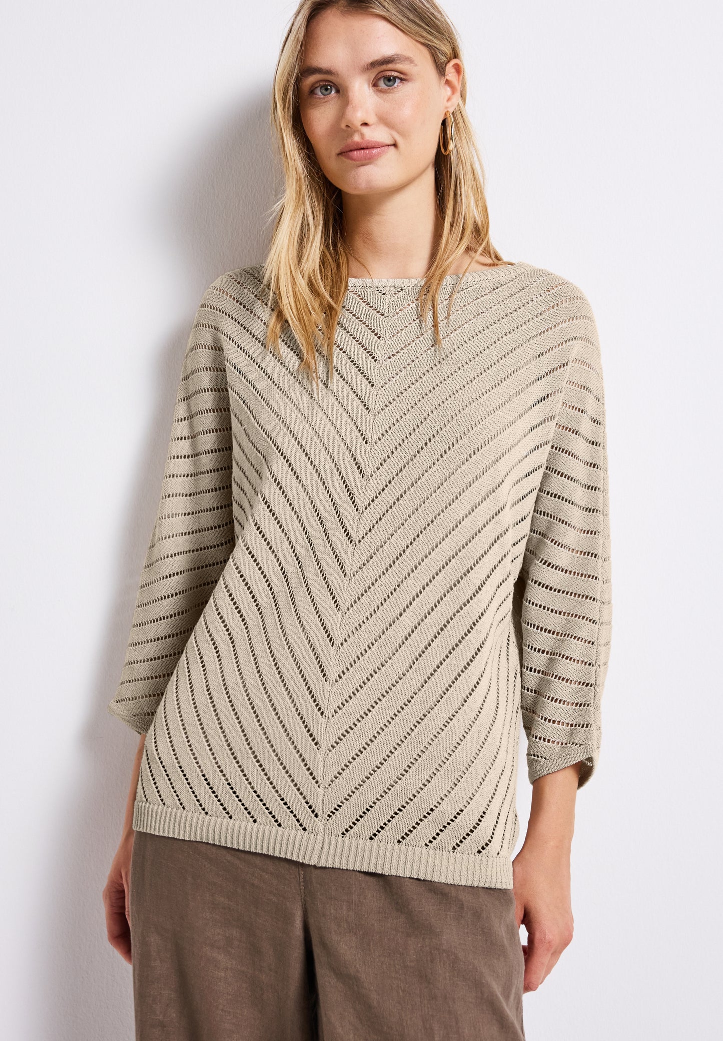 Street One Strukturpullover - Farbe: tusk cream