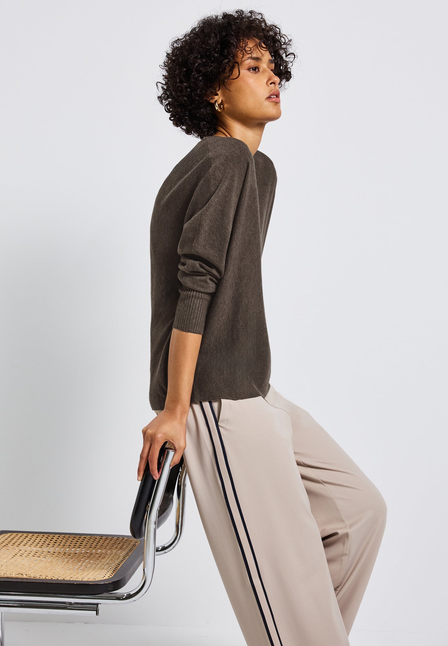 Street One Dolman Pullover - Farbe: nomad brown mel.