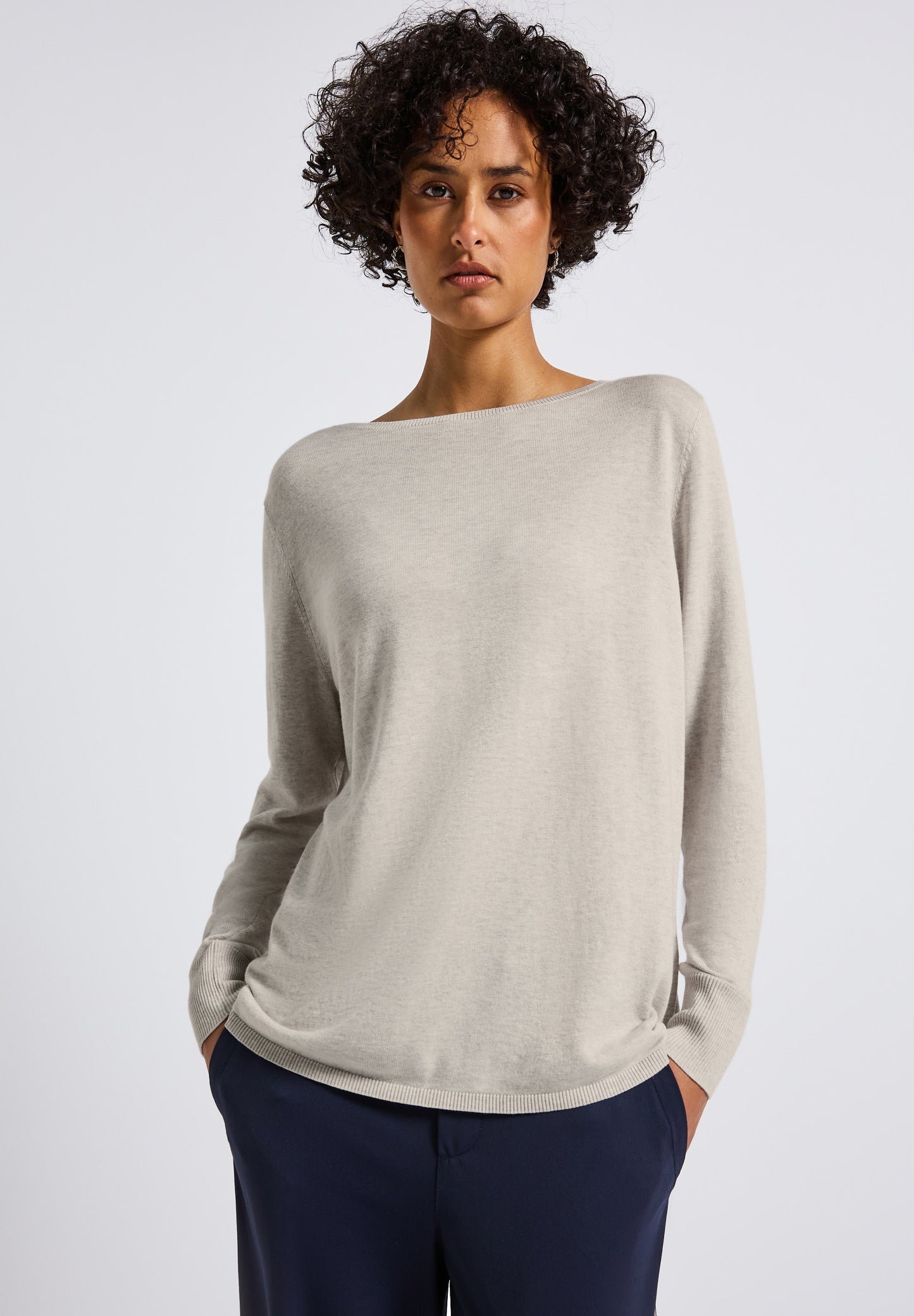 Street One Basic Pullover - Farbe: tusk cream mel.