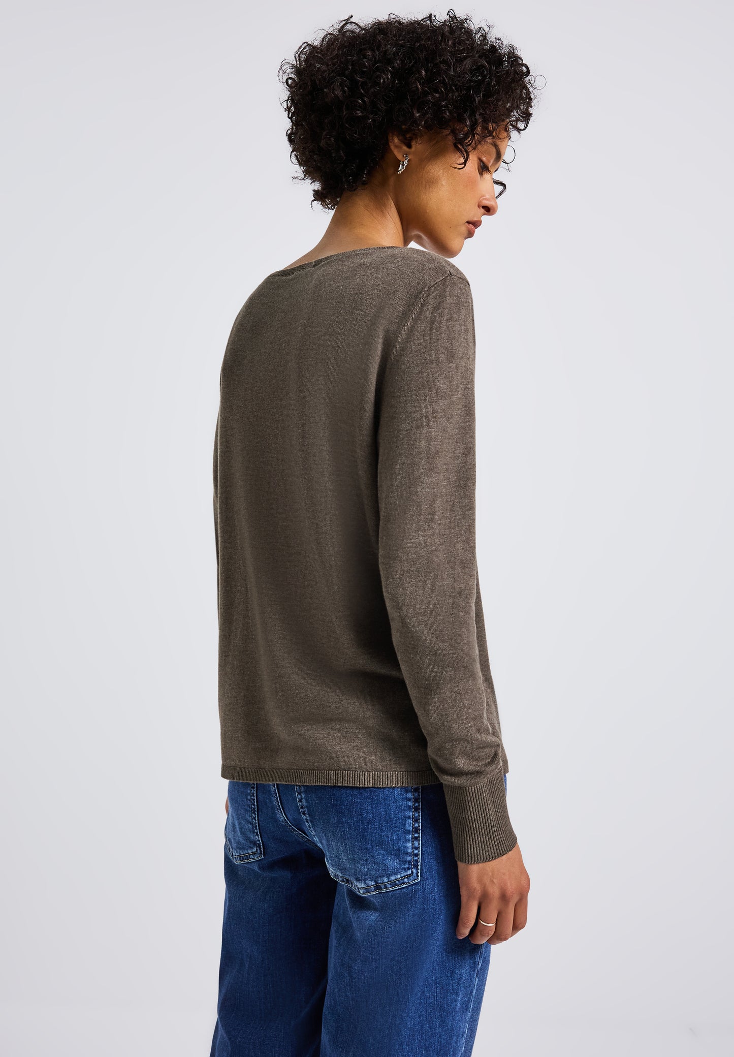 Street One Basic Pullover - Farbe: nomad brown mel.