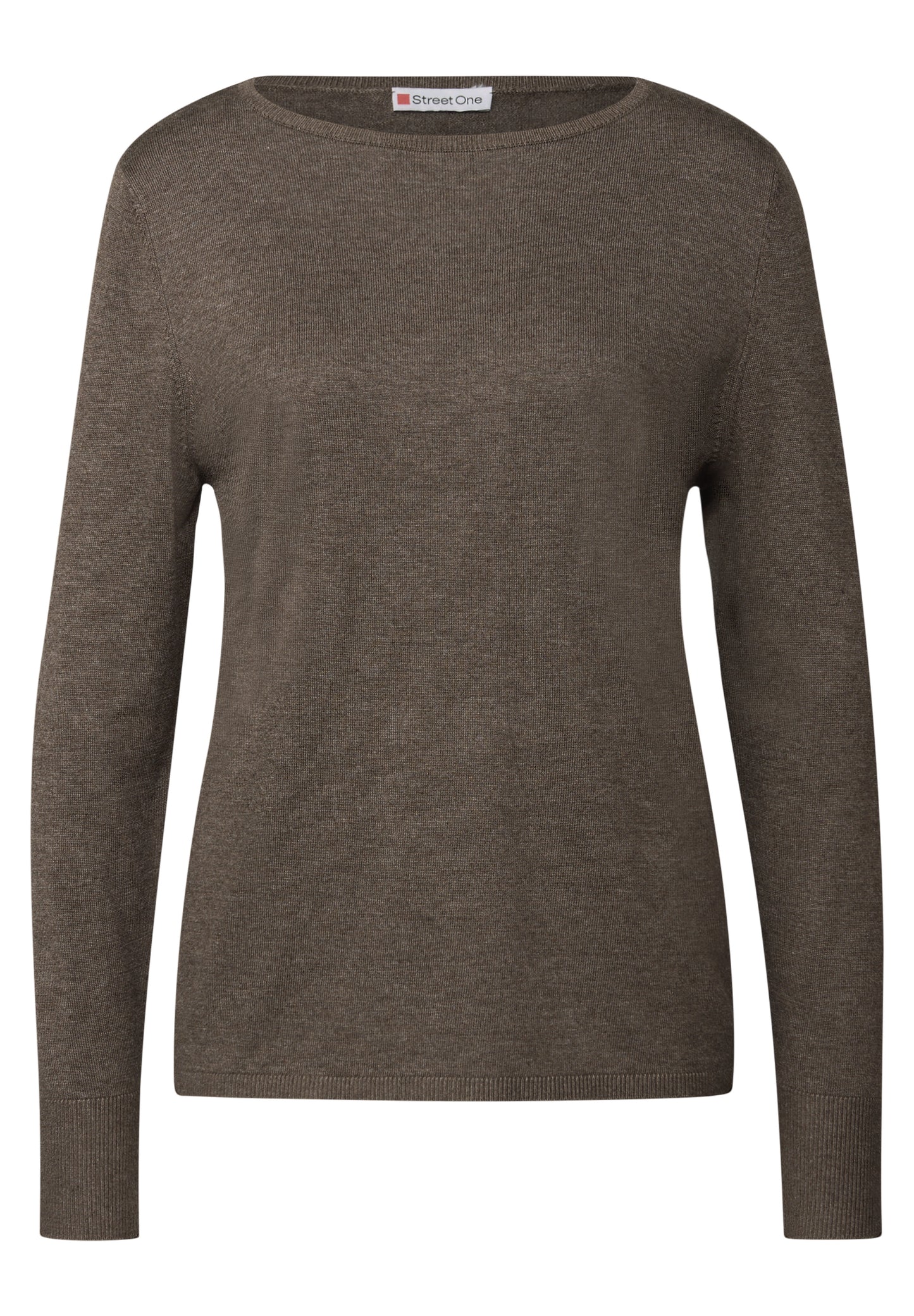 Street One Basic Pullover - Farbe: nomad brown mel.