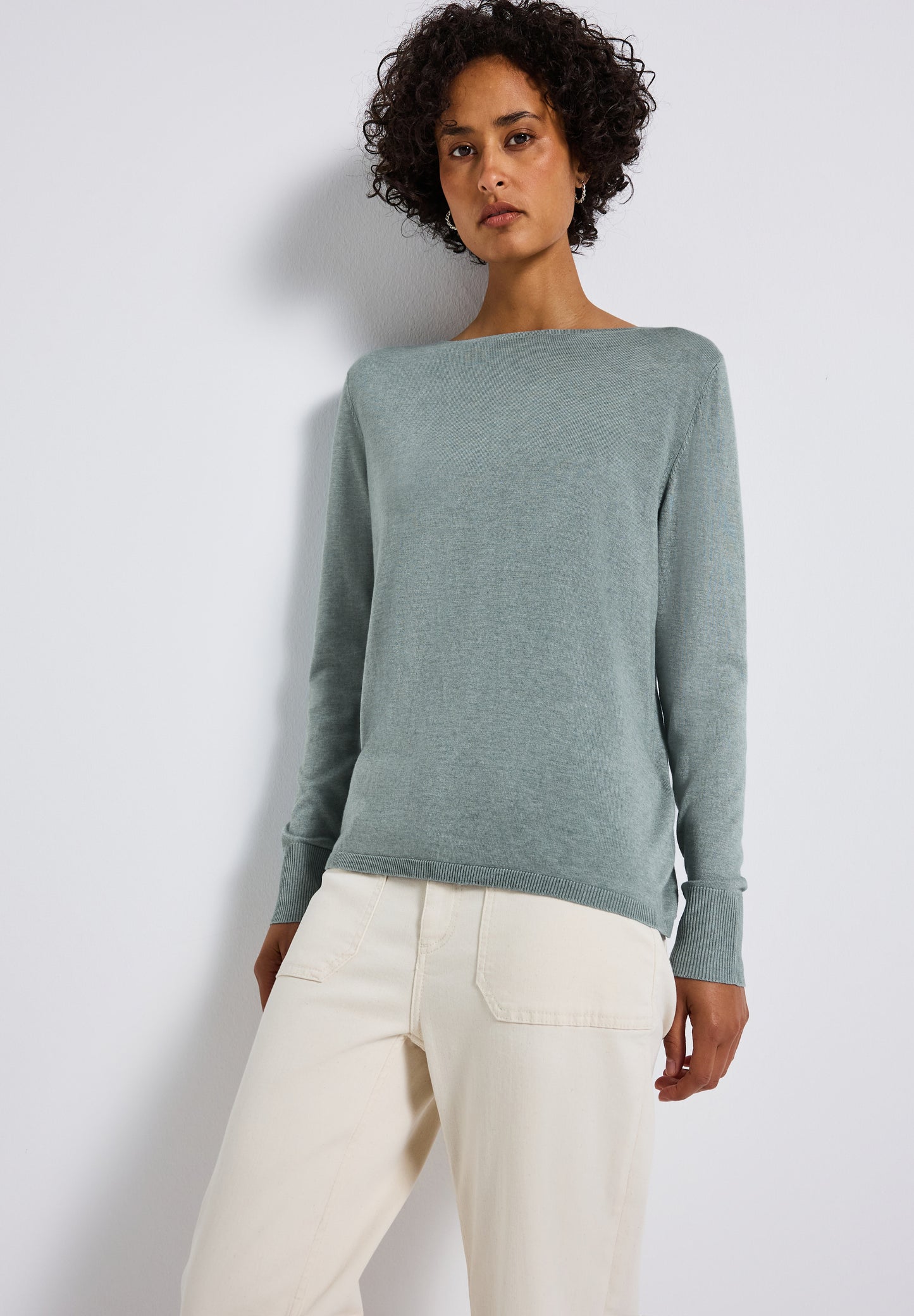 Street One Basic Pullover - Farbe: nile blue mel.