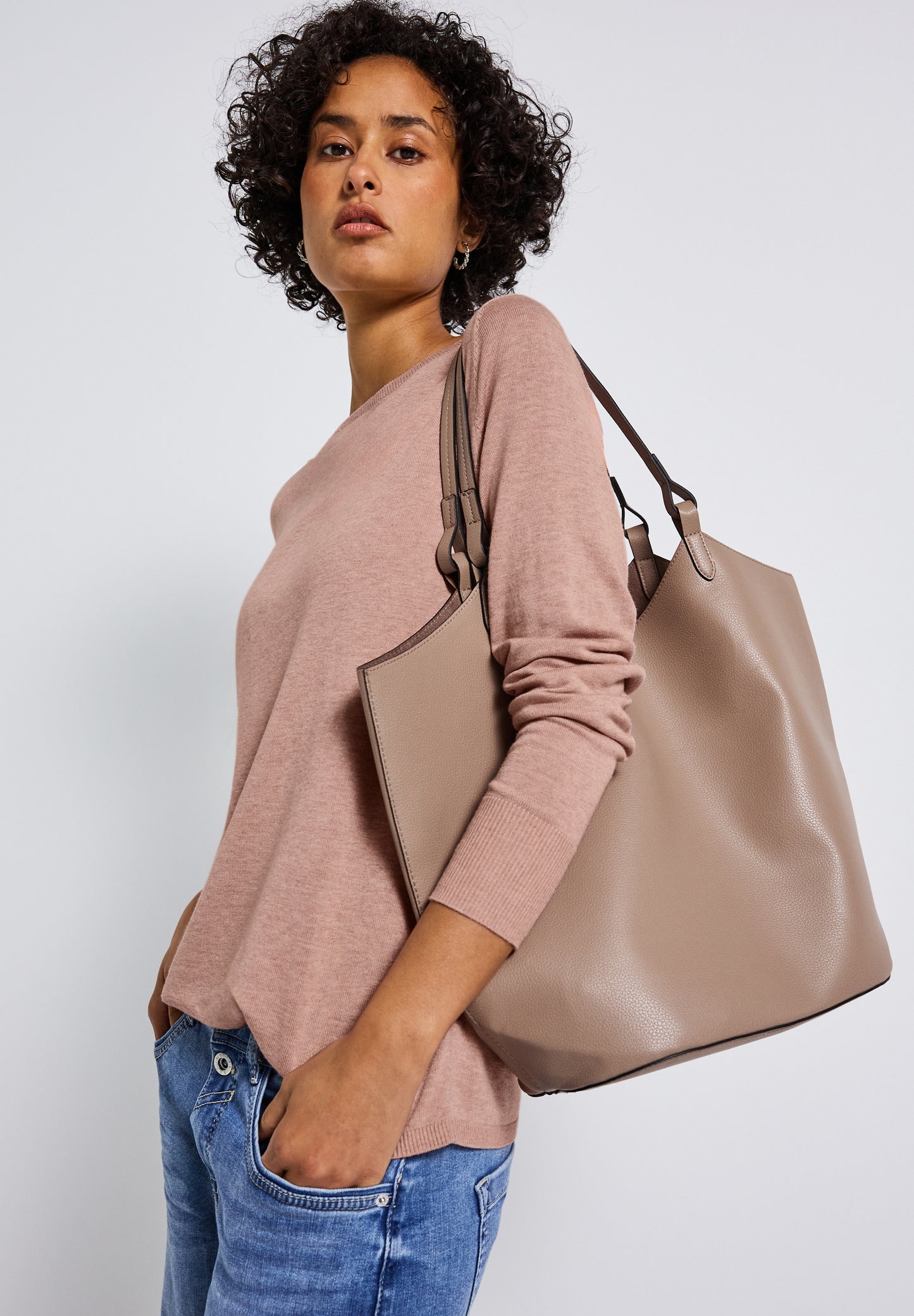 Street One Basic Pullover - Farbe: faded rose mel.