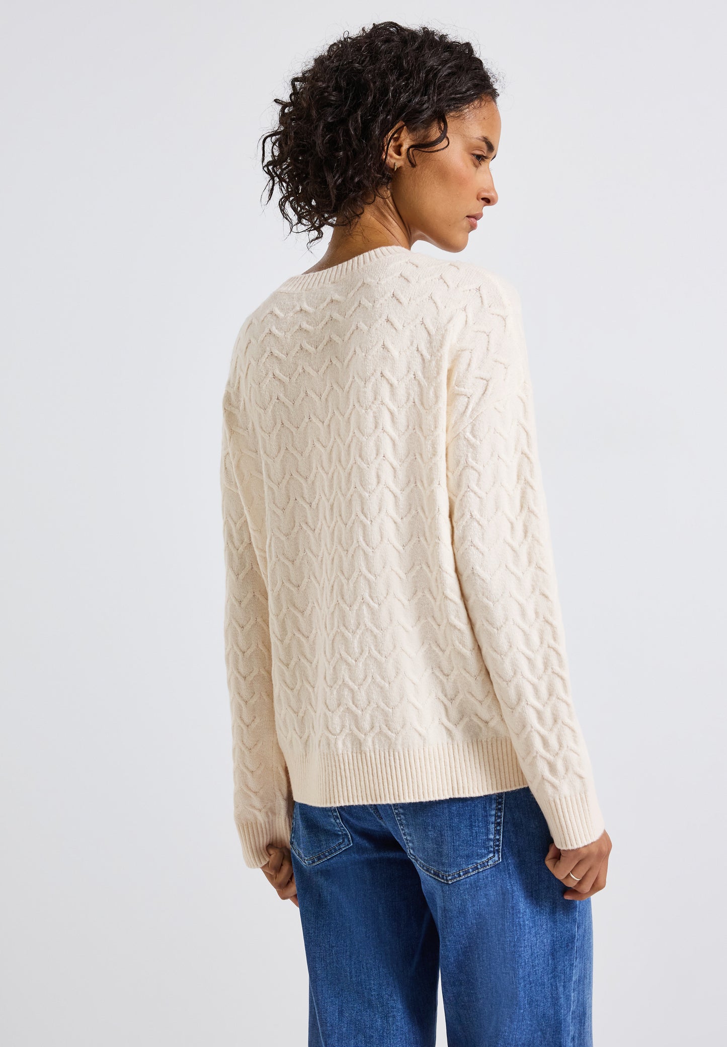 Street One Kuscheliger Strukturpullover - Farbe: soft beige