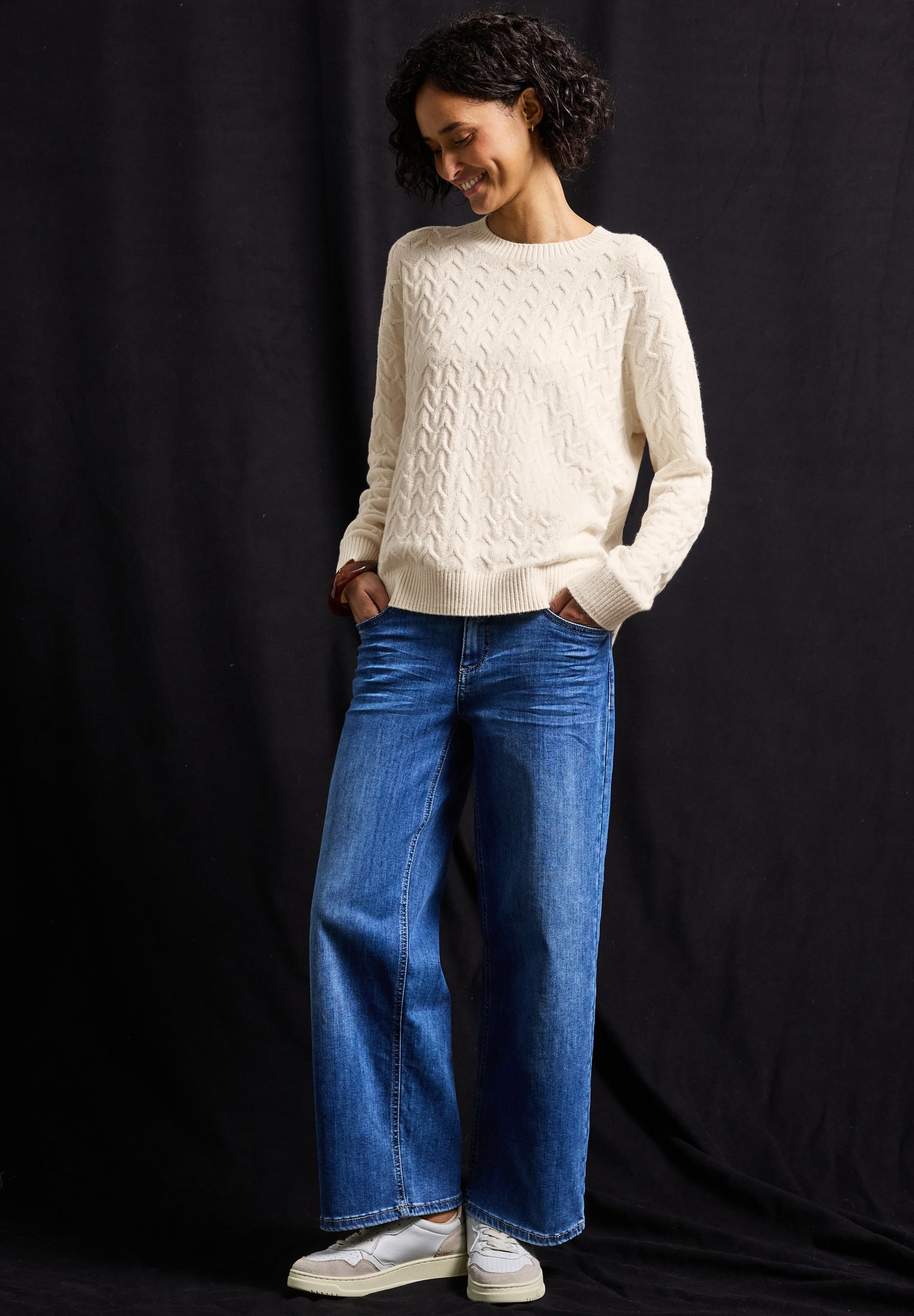 Street One Kuscheliger Strukturpullover - Farbe: soft beige