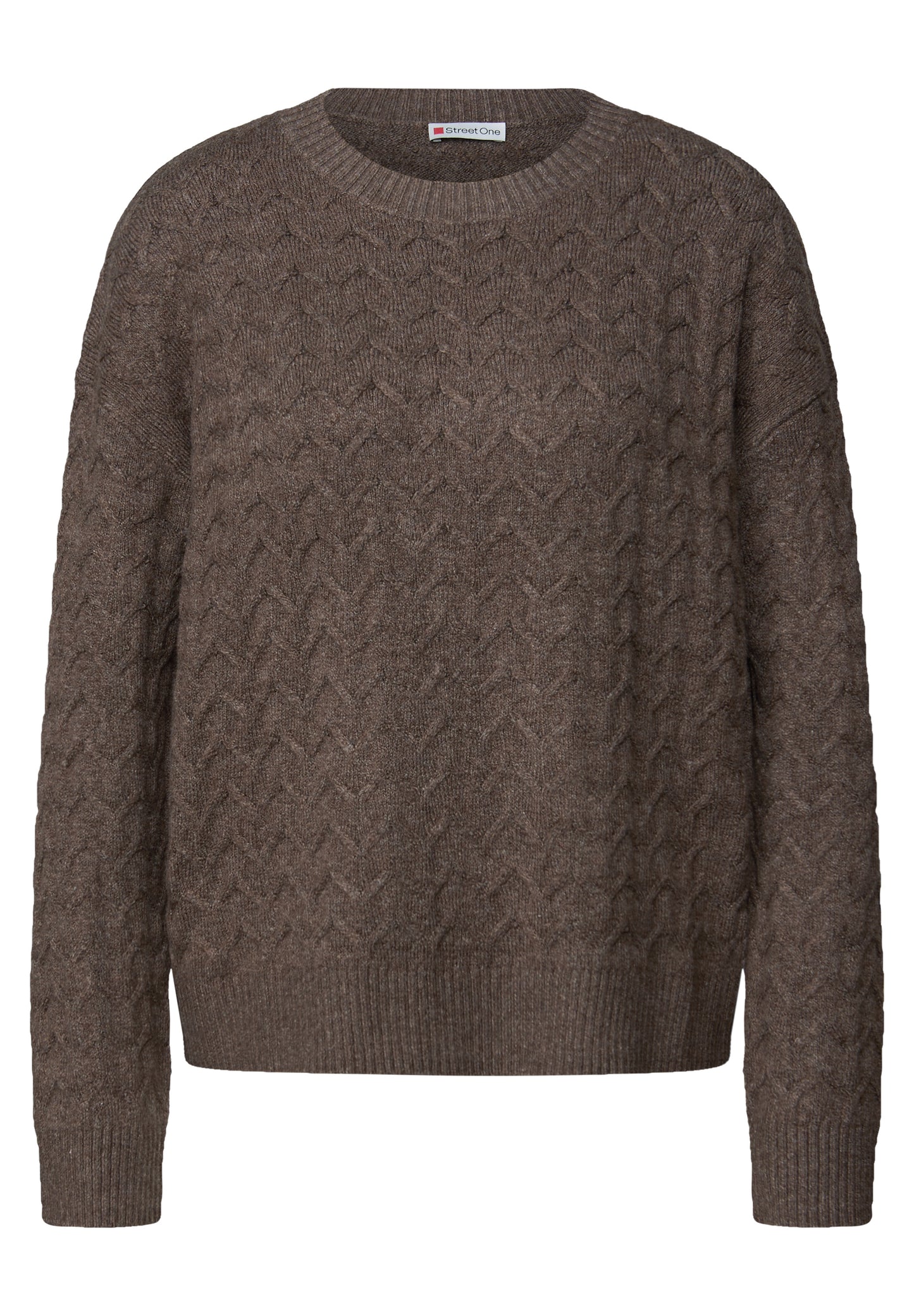 Street One Kuscheliger Strukturpullover - Farbe: dark nomad brown mel.