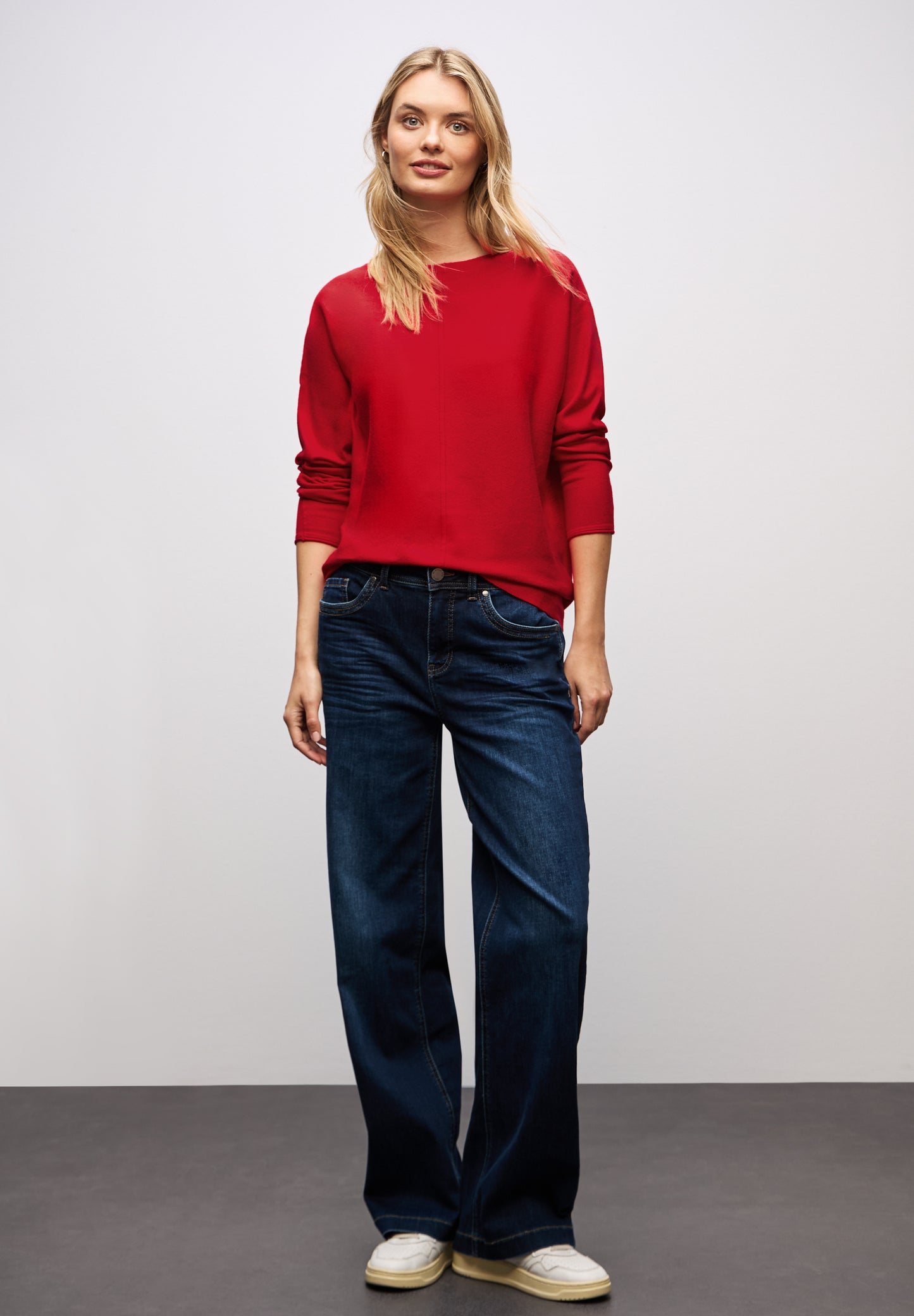 Street One Basic Dolman Pullover - Farbe: racing red