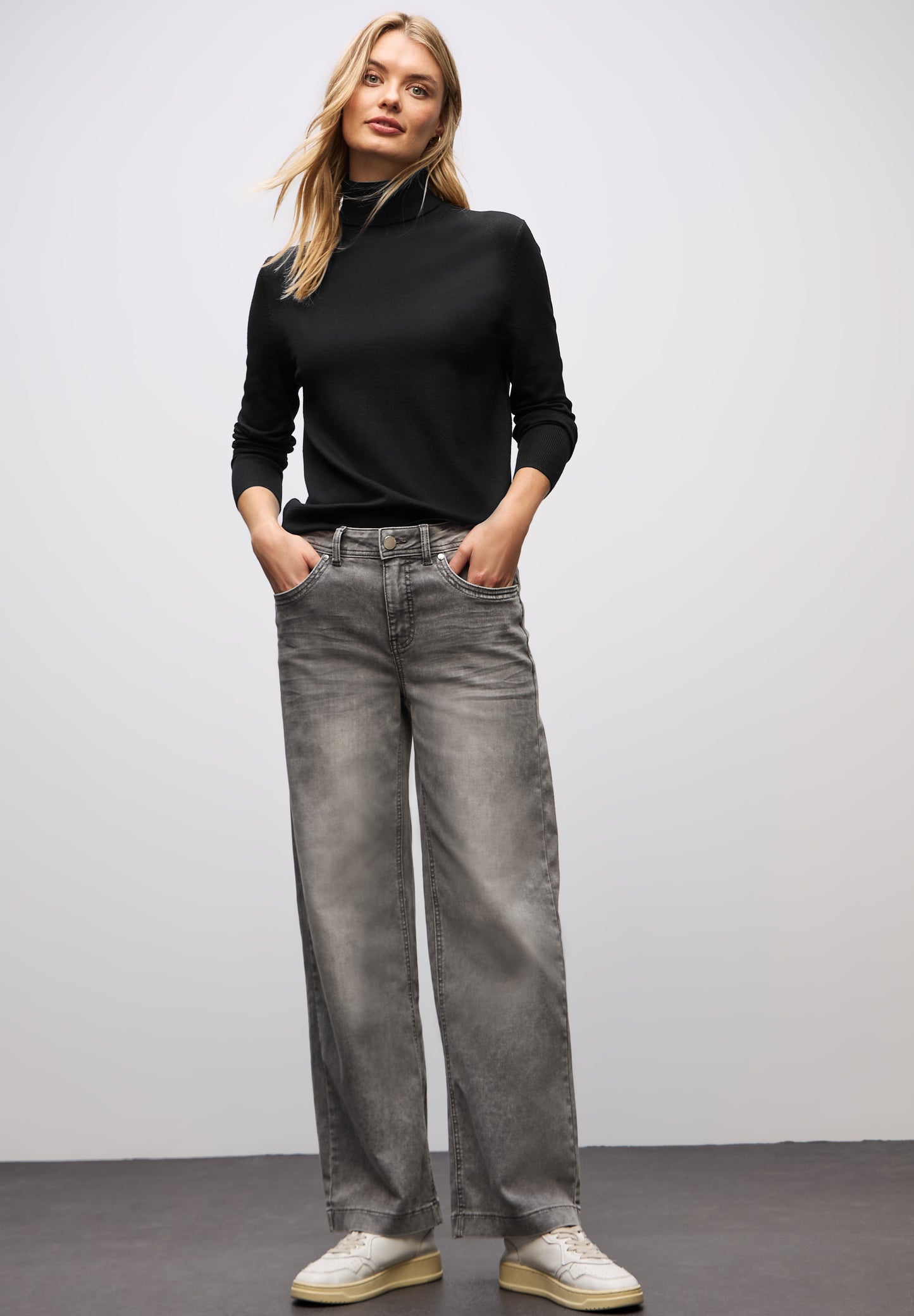 Street One Rollkragen Pullover - Farbe: Black