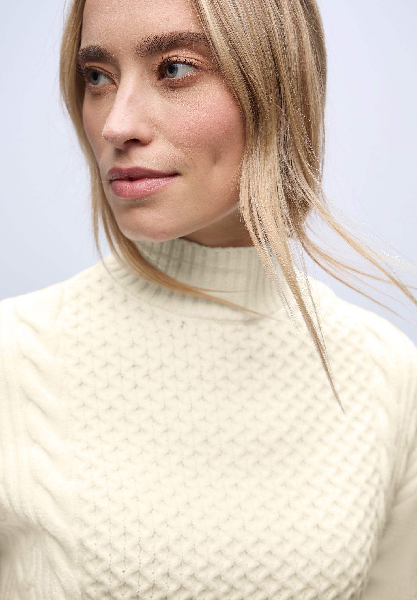 Street One Pullover mit Strickmuster - Farbe: soft beige