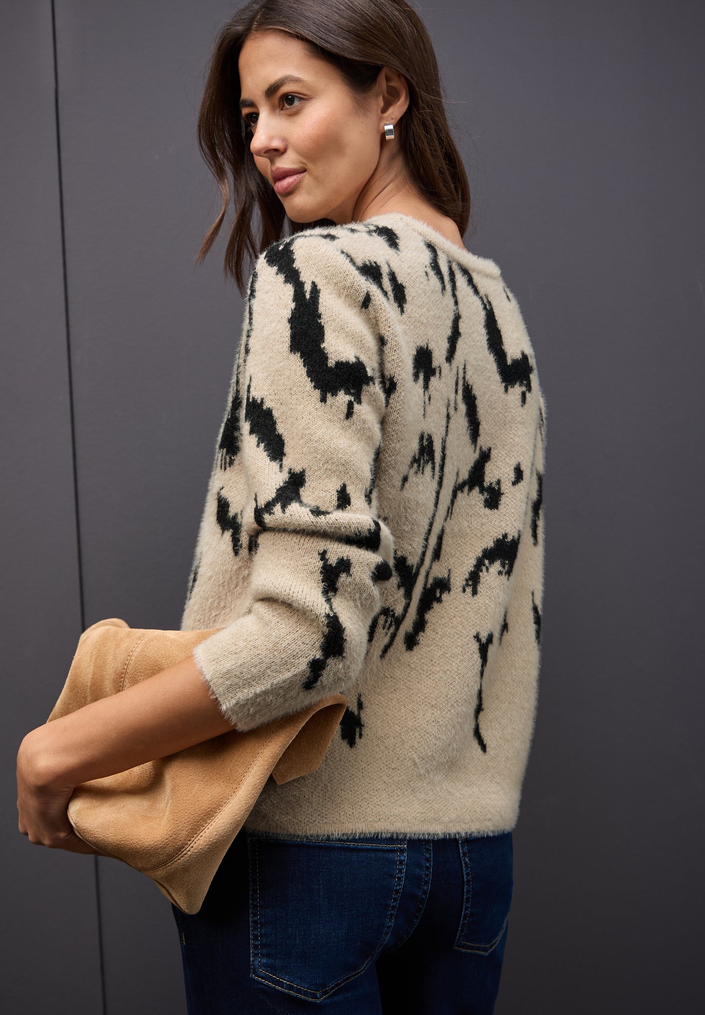 Street One Softer Jacquard Pullover - Farbe: sanded beige
