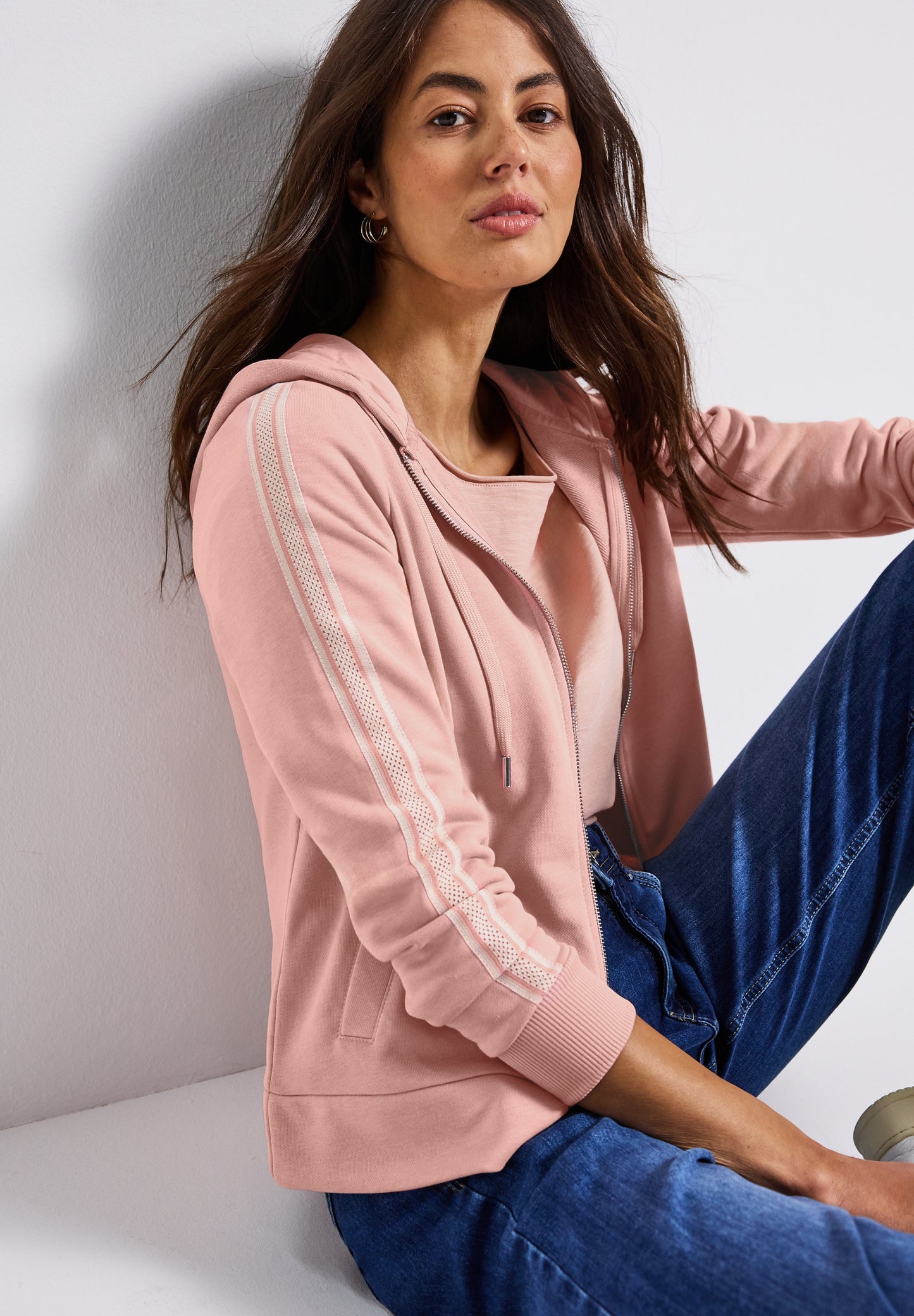 Street One Kapuzenjacke mit Dekotape - Farbe: faded rose
