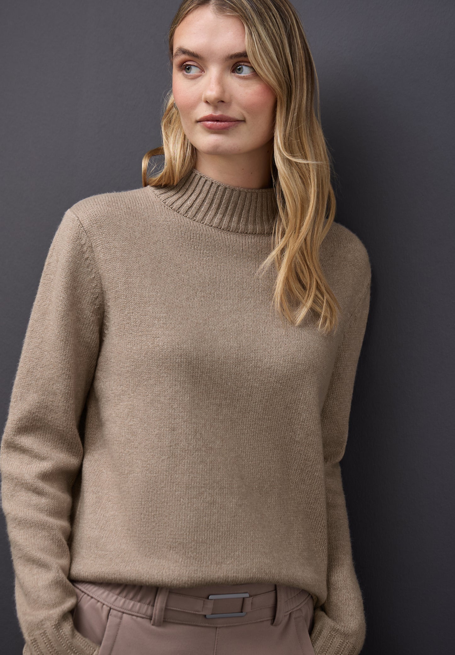 Street One Basic Turtleneck Pullover - Farbe: mocha glow mel.