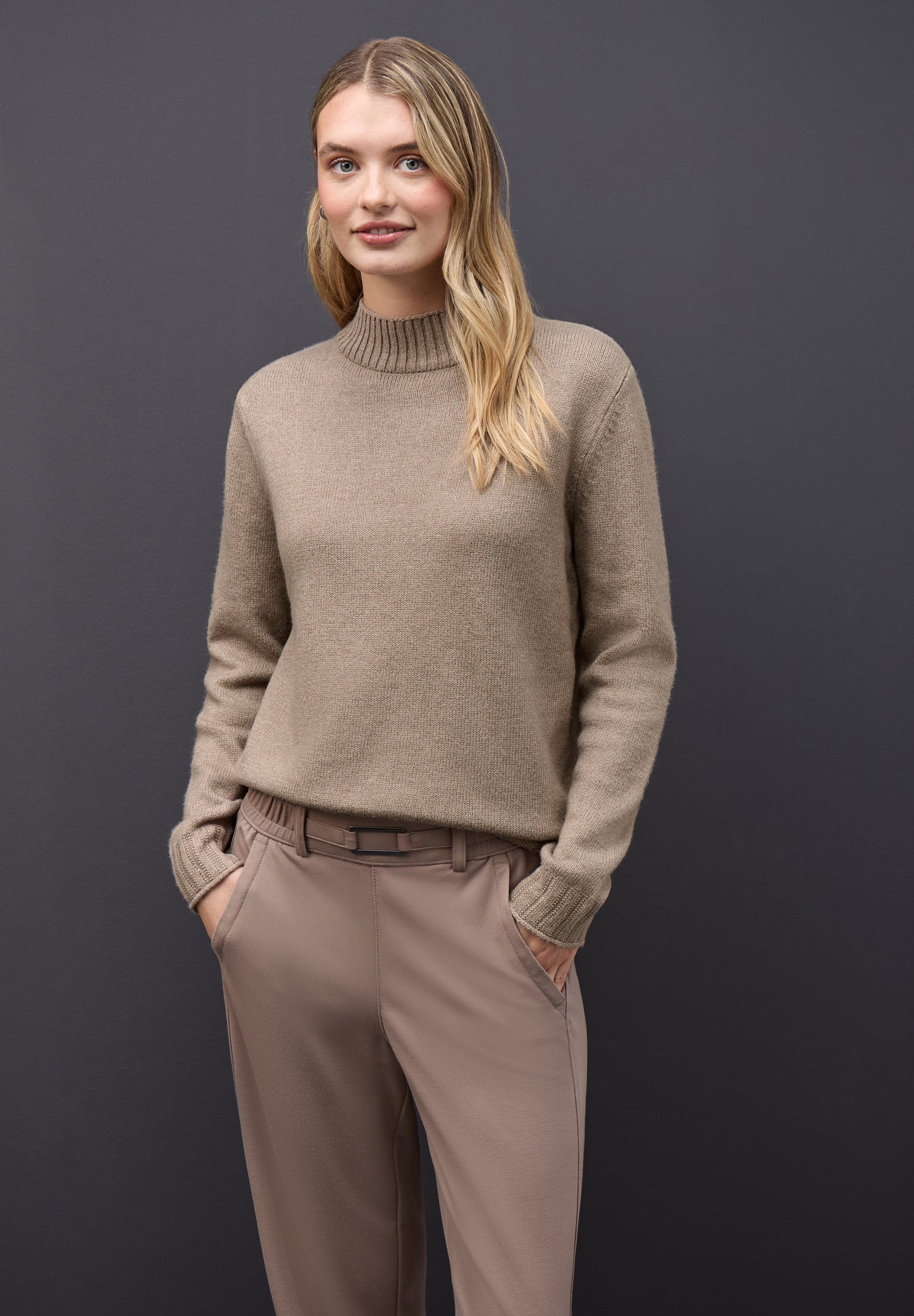 Street One Basic Turtleneck Pullover - Farbe: mocha glow mel.