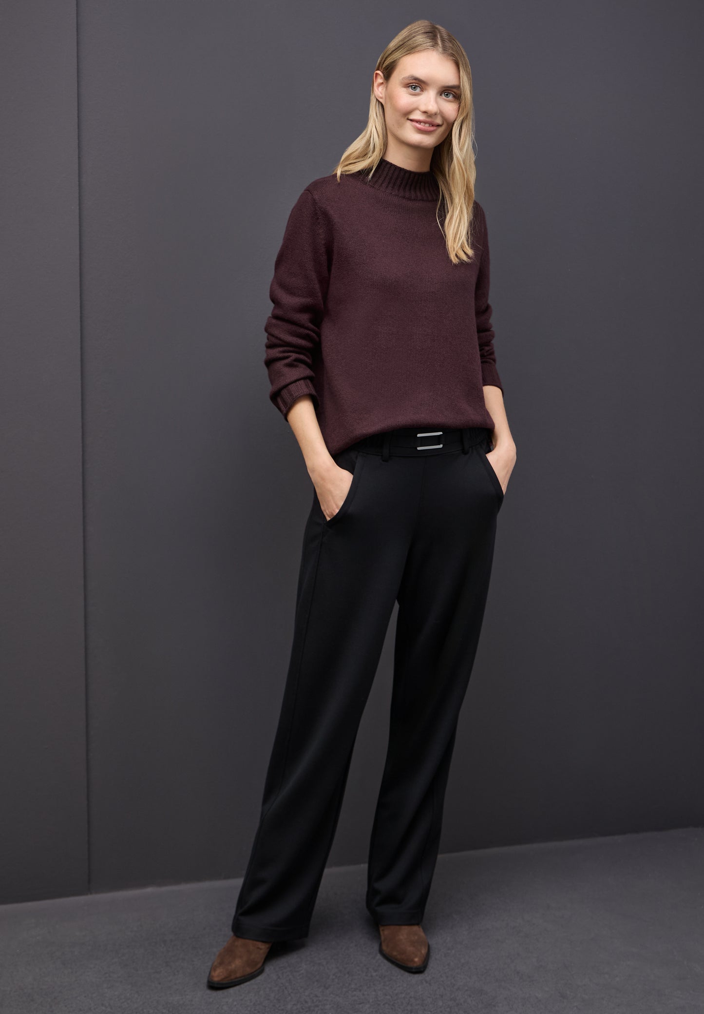 Street One Basic Turtleneck Pullover - Farbe: jazz berry