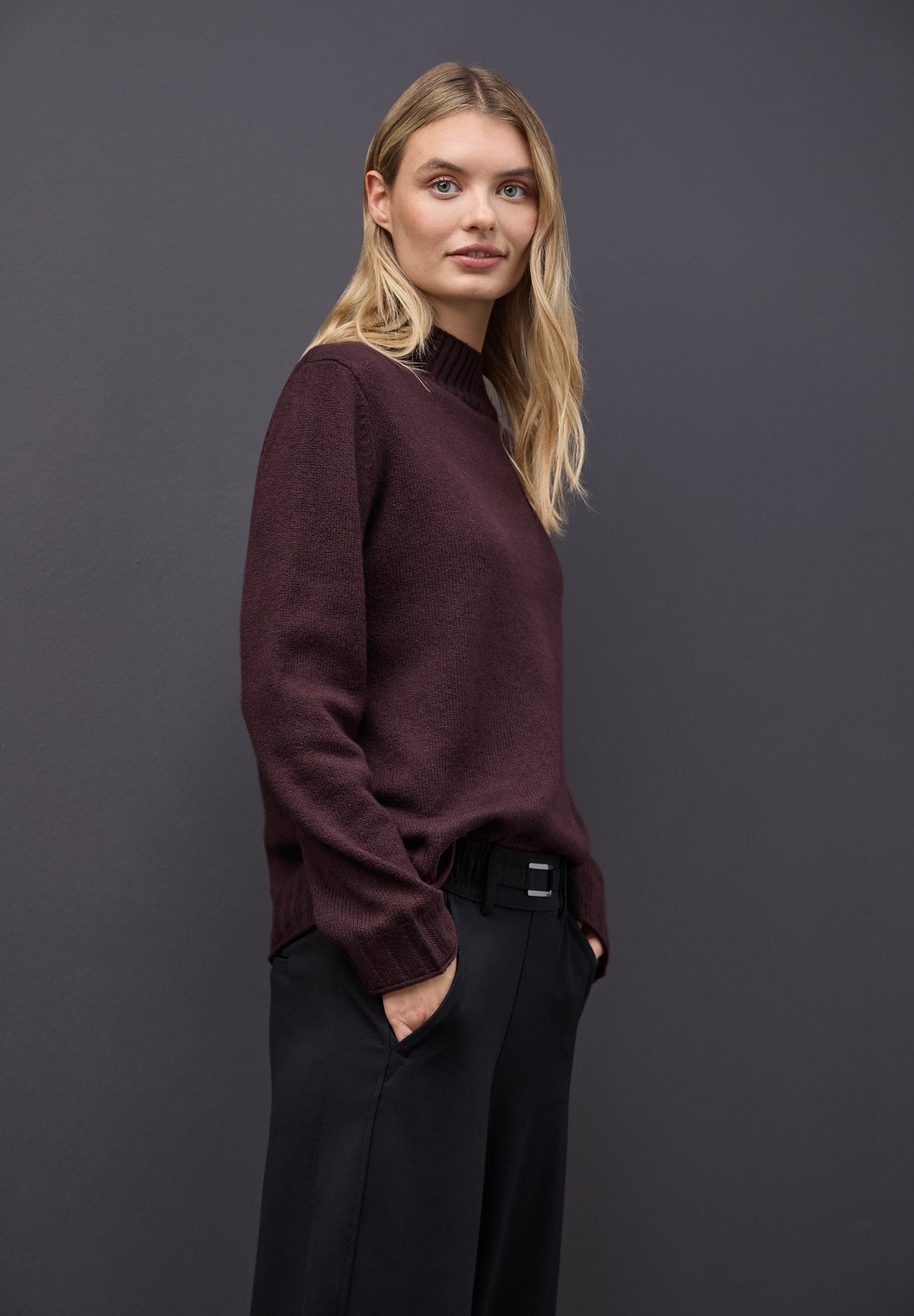 Street One Basic Turtleneck Pullover - Farbe: jazz berry