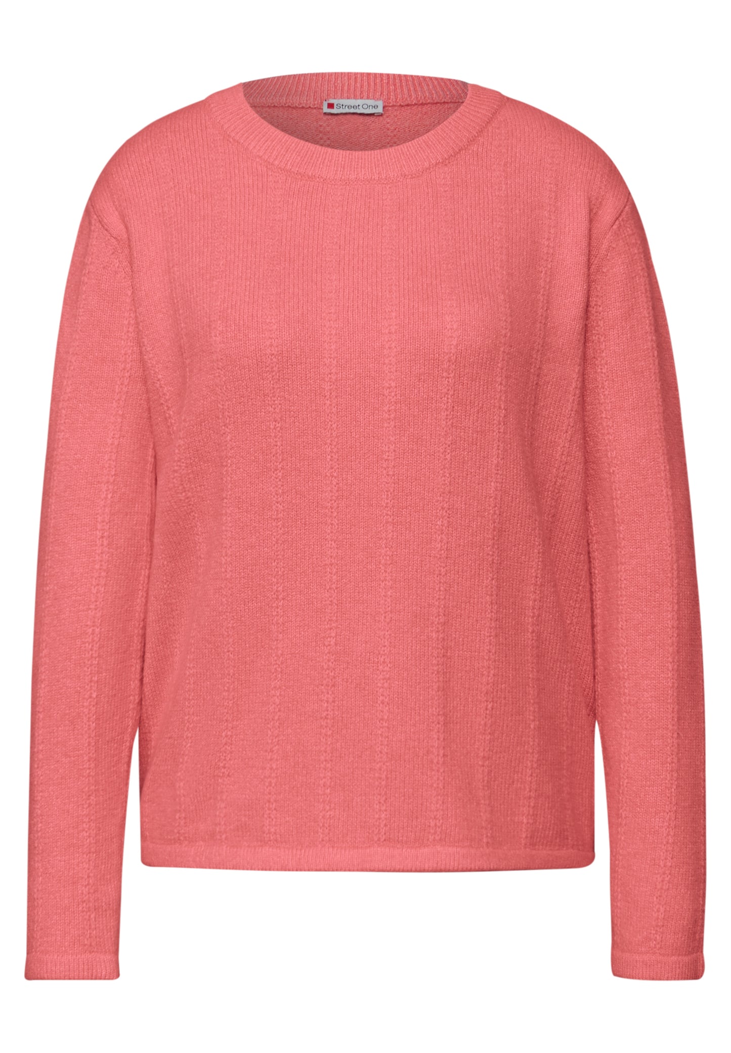Street One - Strukturpullover - Farbe: striking coral mel.