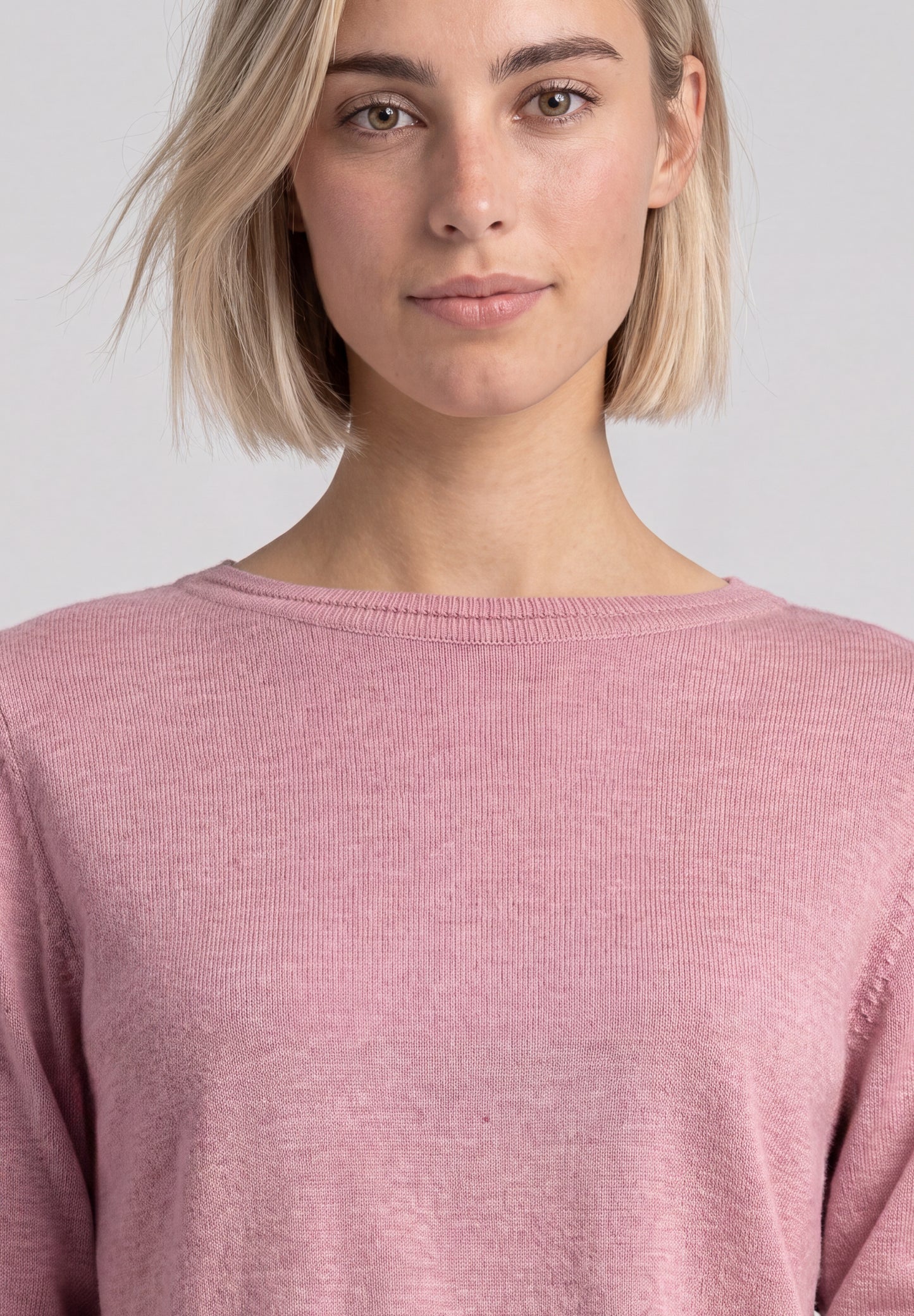 Street One - Basic Pullover mit U-Boot-Ausschnitt - Farbe: vintage blush mel.