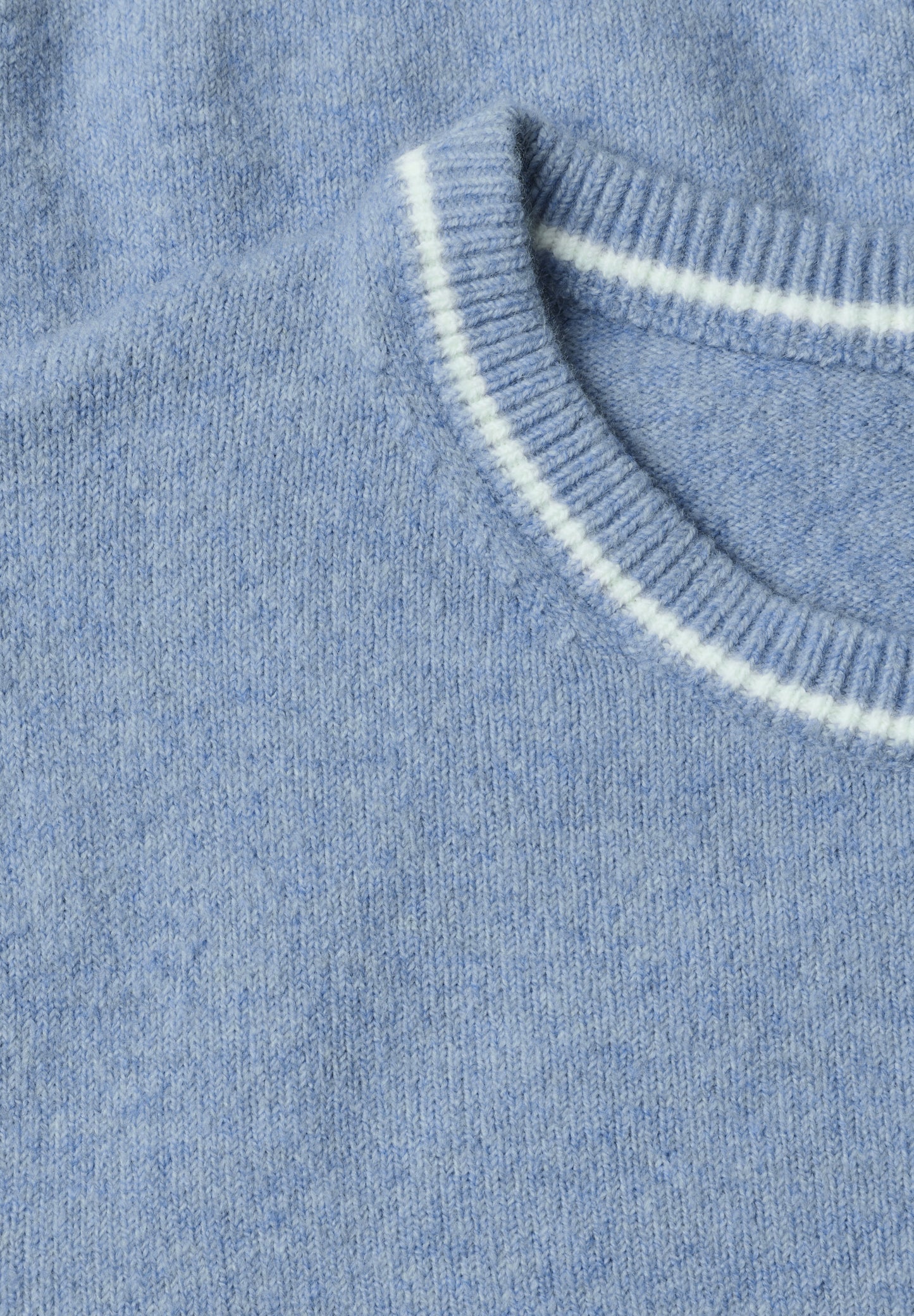 Street One - Kurzarm Pullover mit Kontrastdetail - Farbe: northern blue mel.