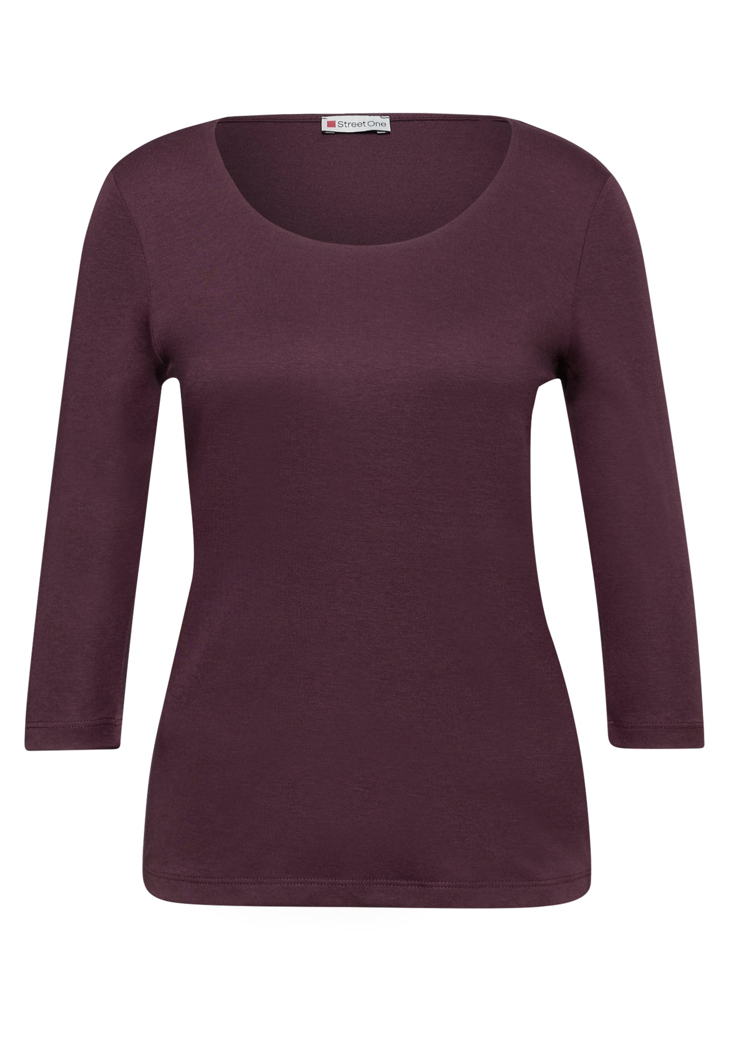 Street One Basic T-Shirt mit 3/4 Arm - Farbe: jazz berry