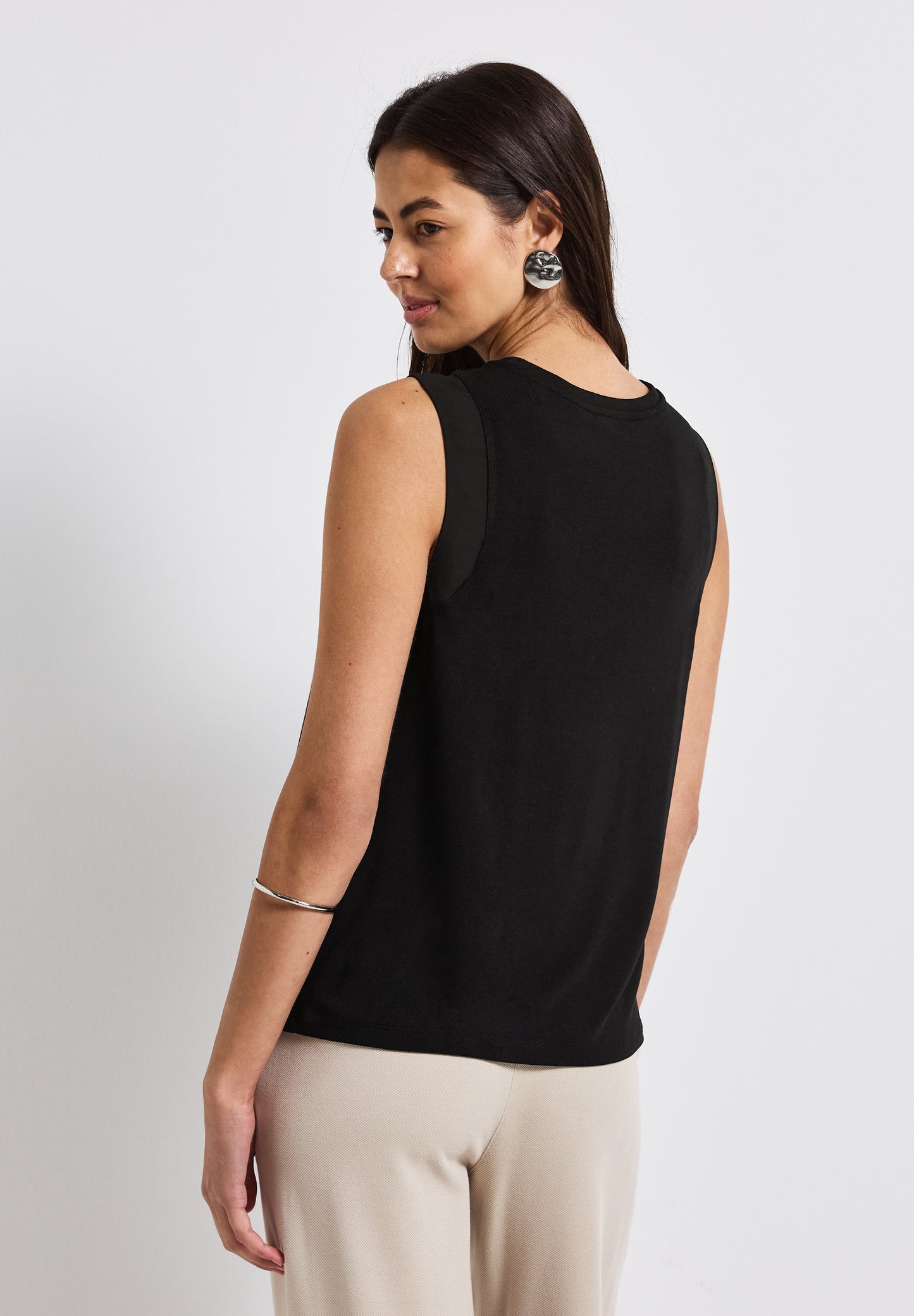 Street One Top mit Chiffondetails - Farbe: Black