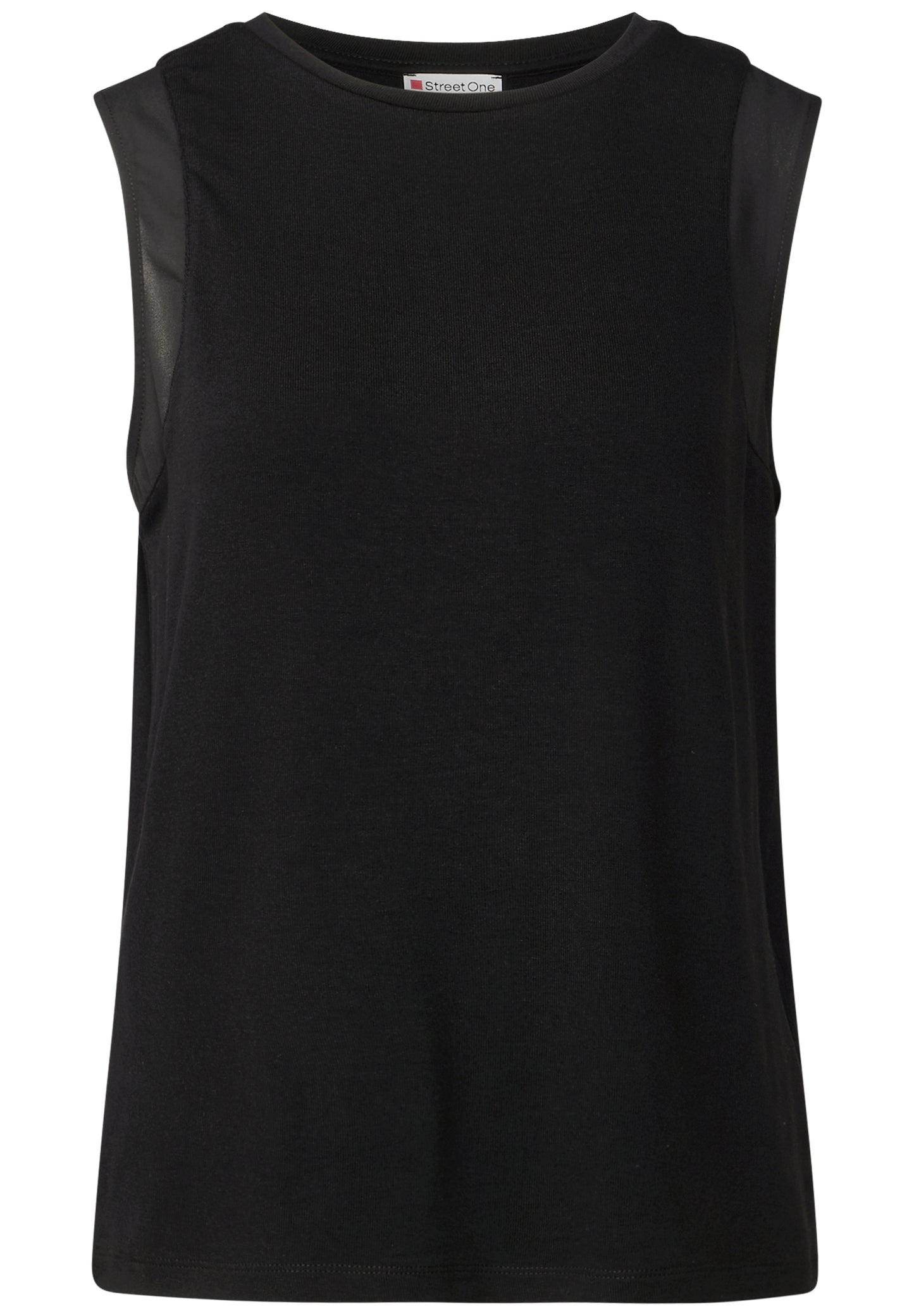 Street One Top mit Chiffondetails - Farbe: Black
