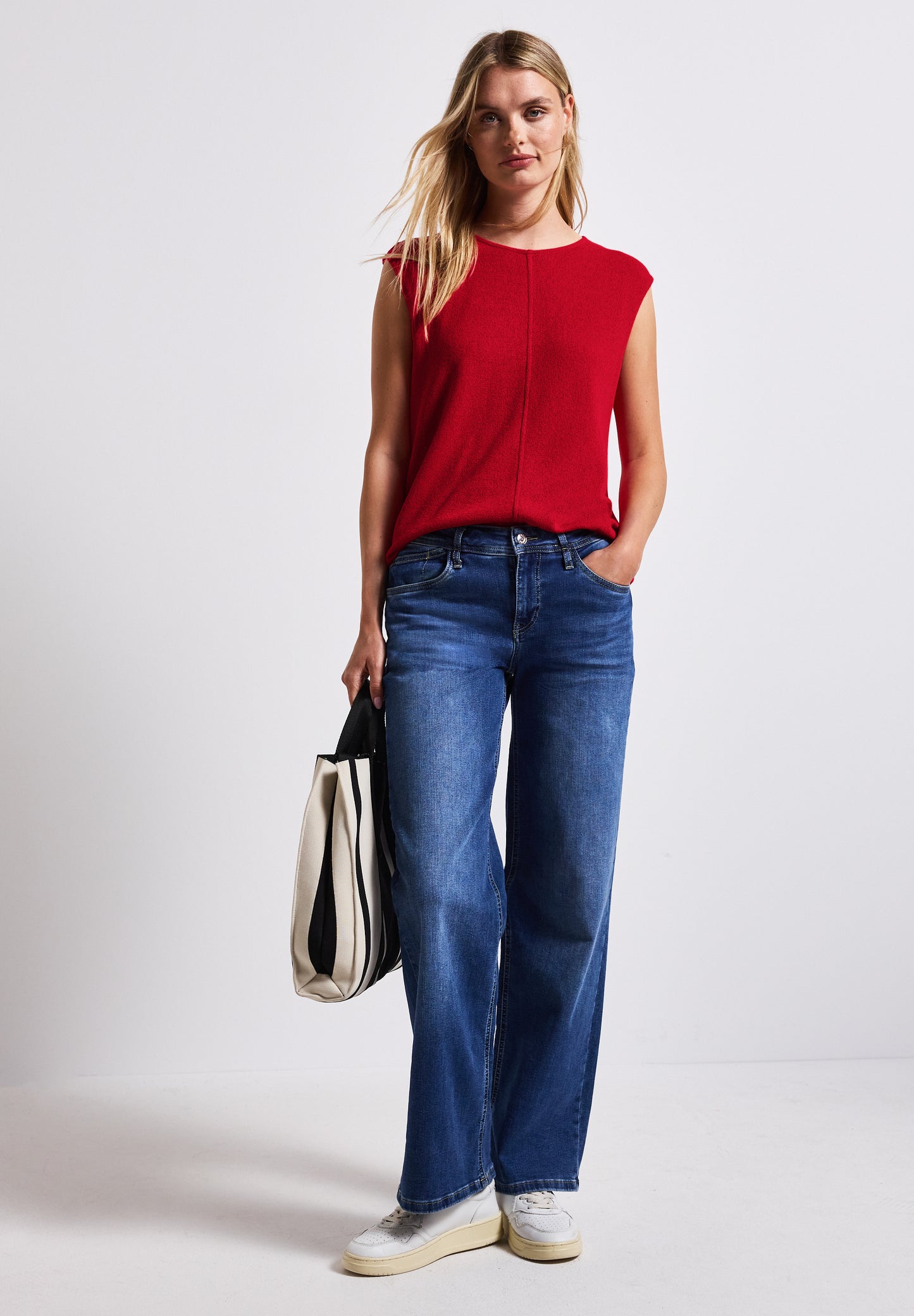 Street One Top im Strick-Look - Farbe: glory red