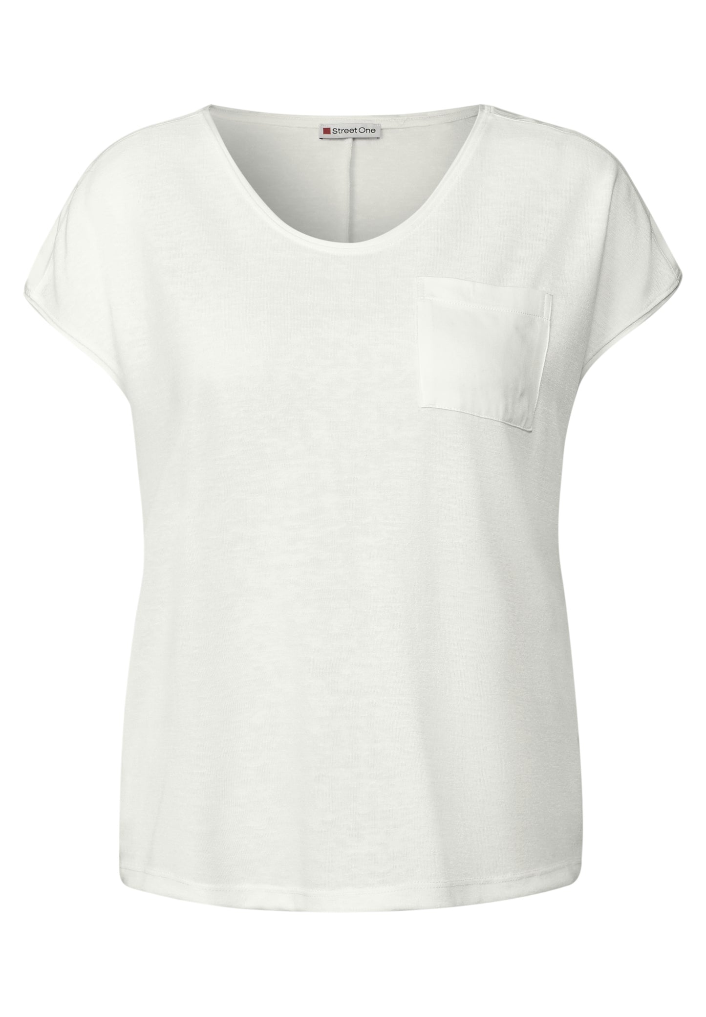 Street One Leinen-Look T-Shirt - Farbe: off white
