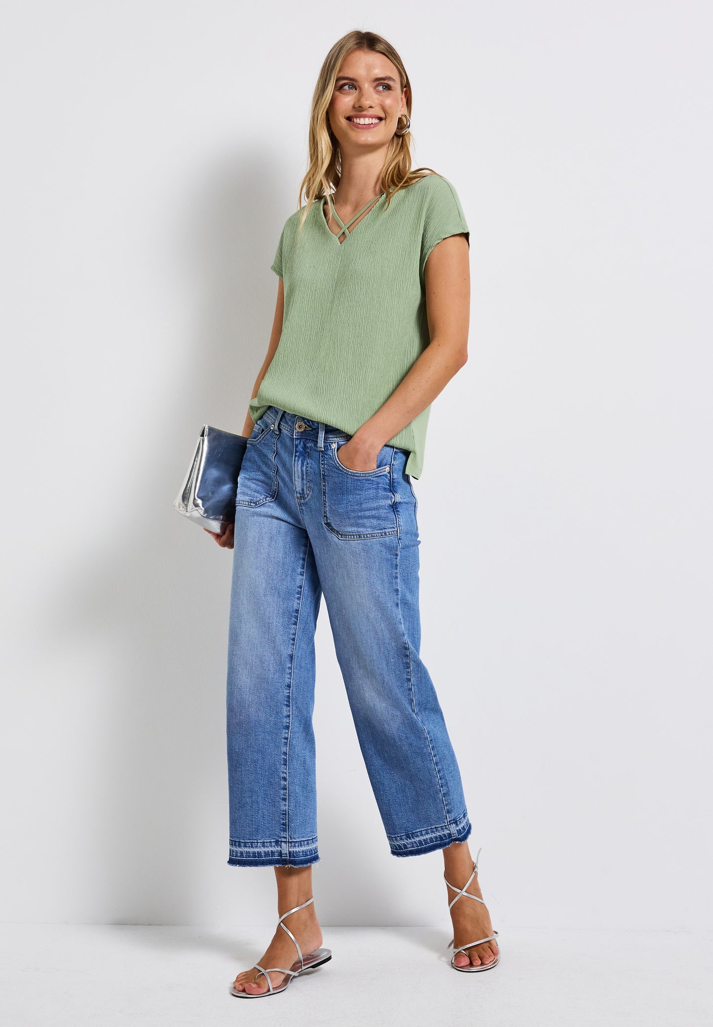 Street One Shirt mit Bändern - Farbe: soft jade green