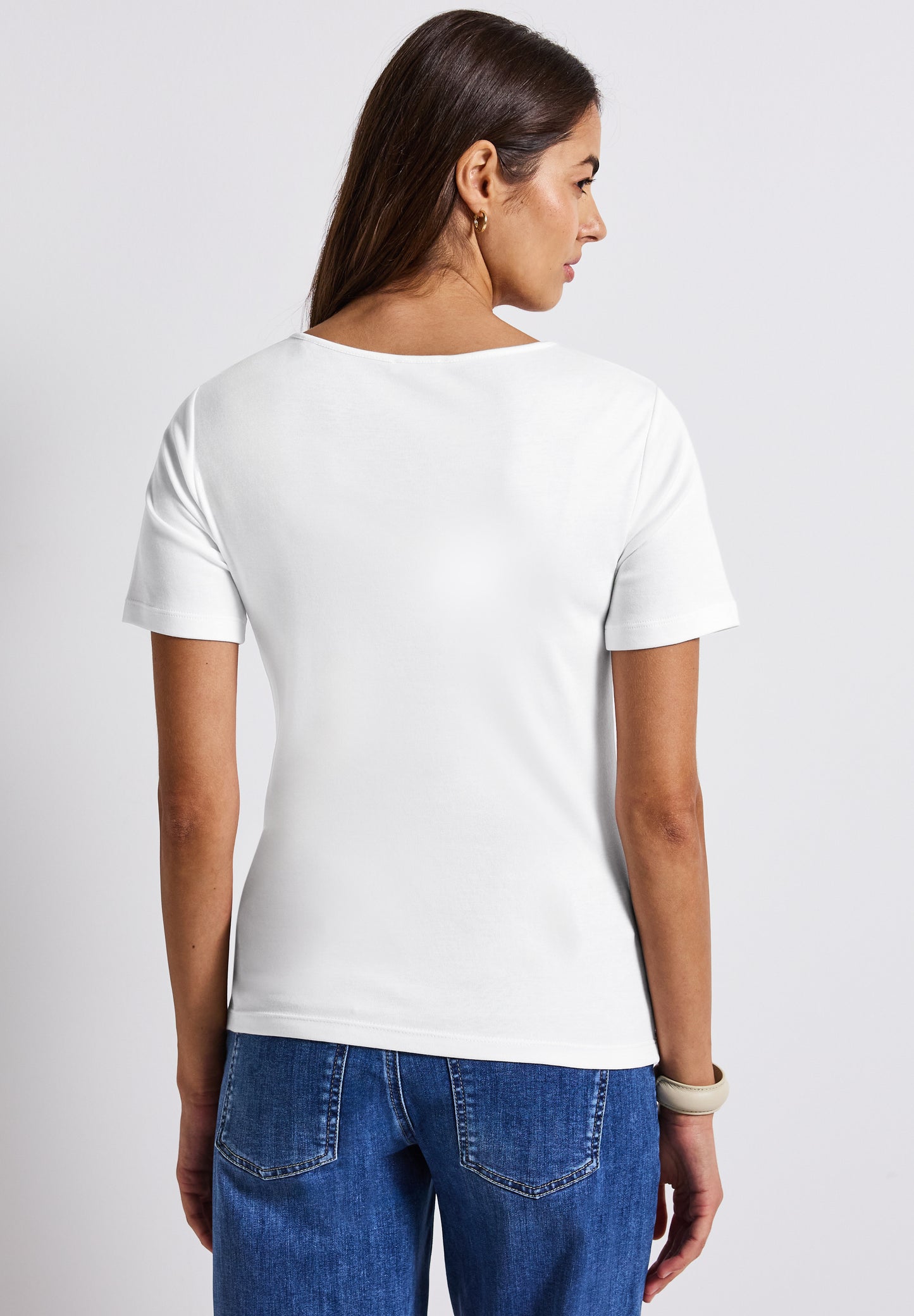 Street One T-Shirt mit Herzausschnitt - Farbe: White