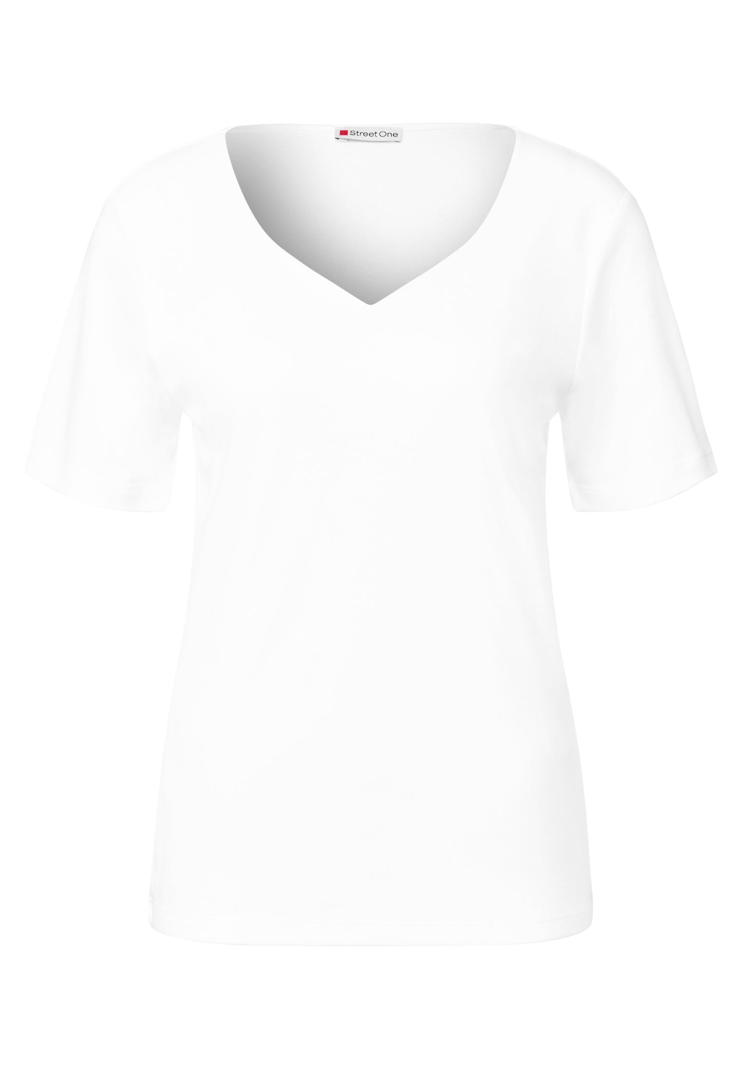 Street One T-Shirt mit Herzausschnitt - Farbe: White
