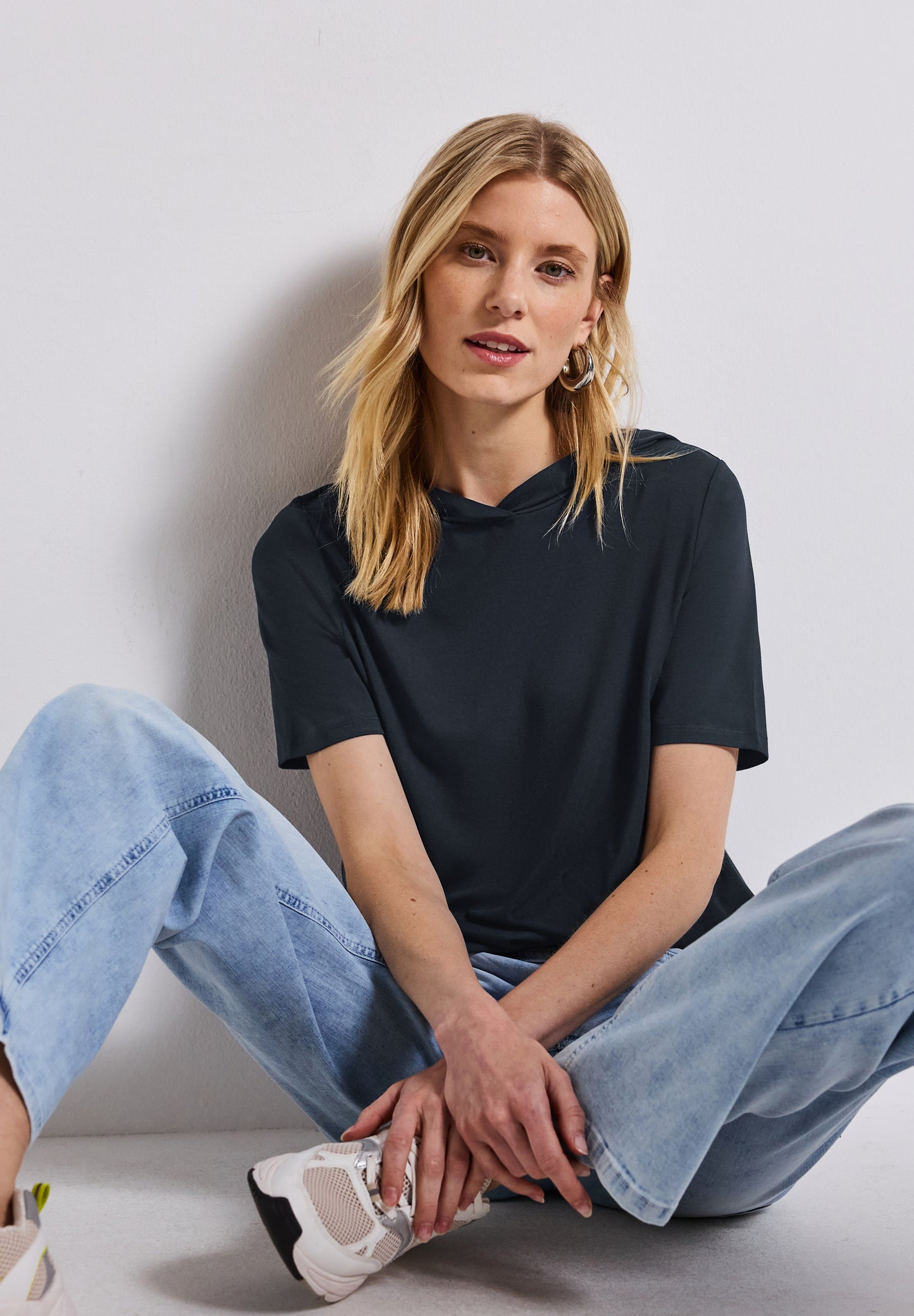 Street One T-Shirt mit Kapuze - Farbe: deepwater blue