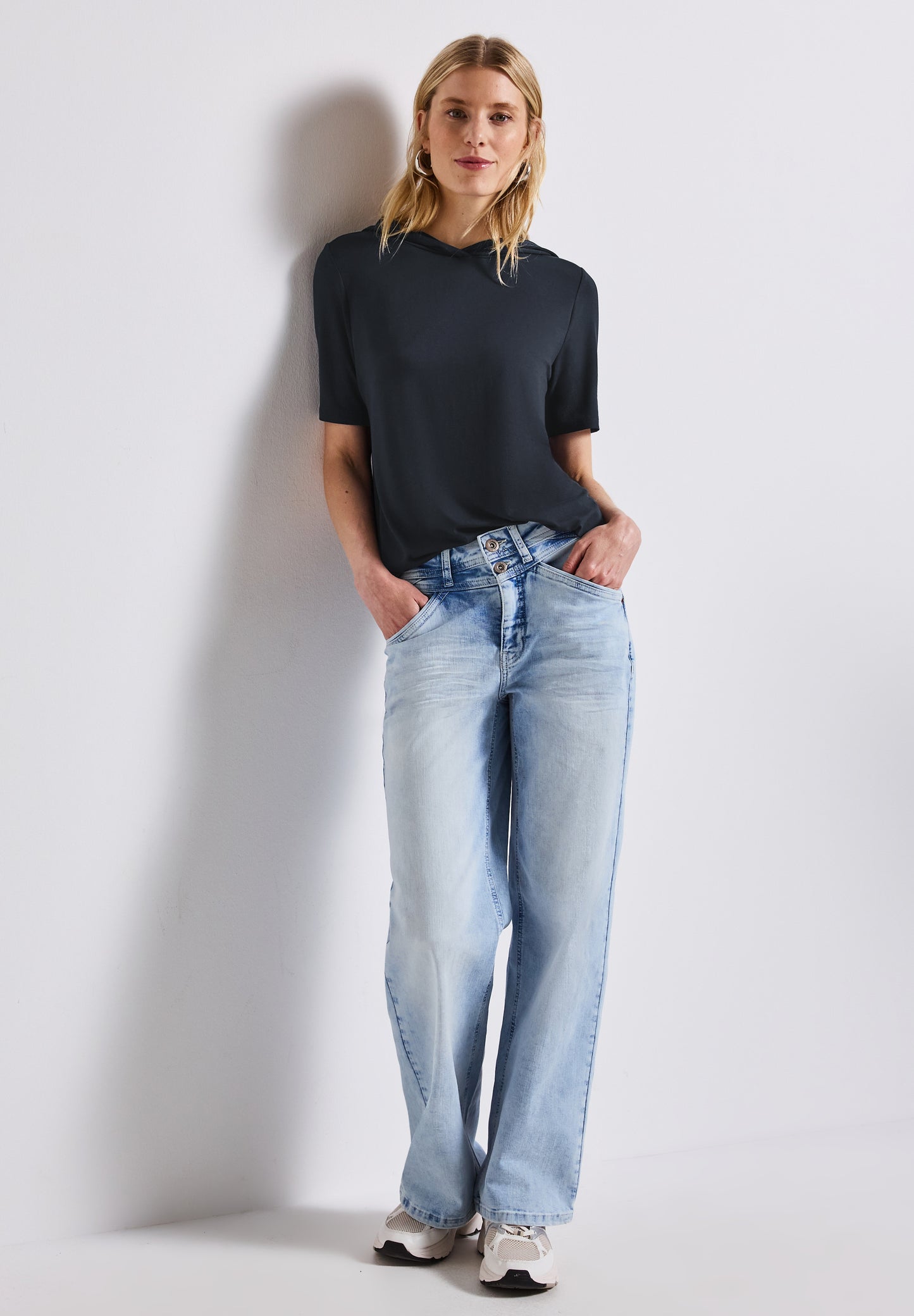 Street One T-Shirt mit Kapuze - Farbe: deepwater blue