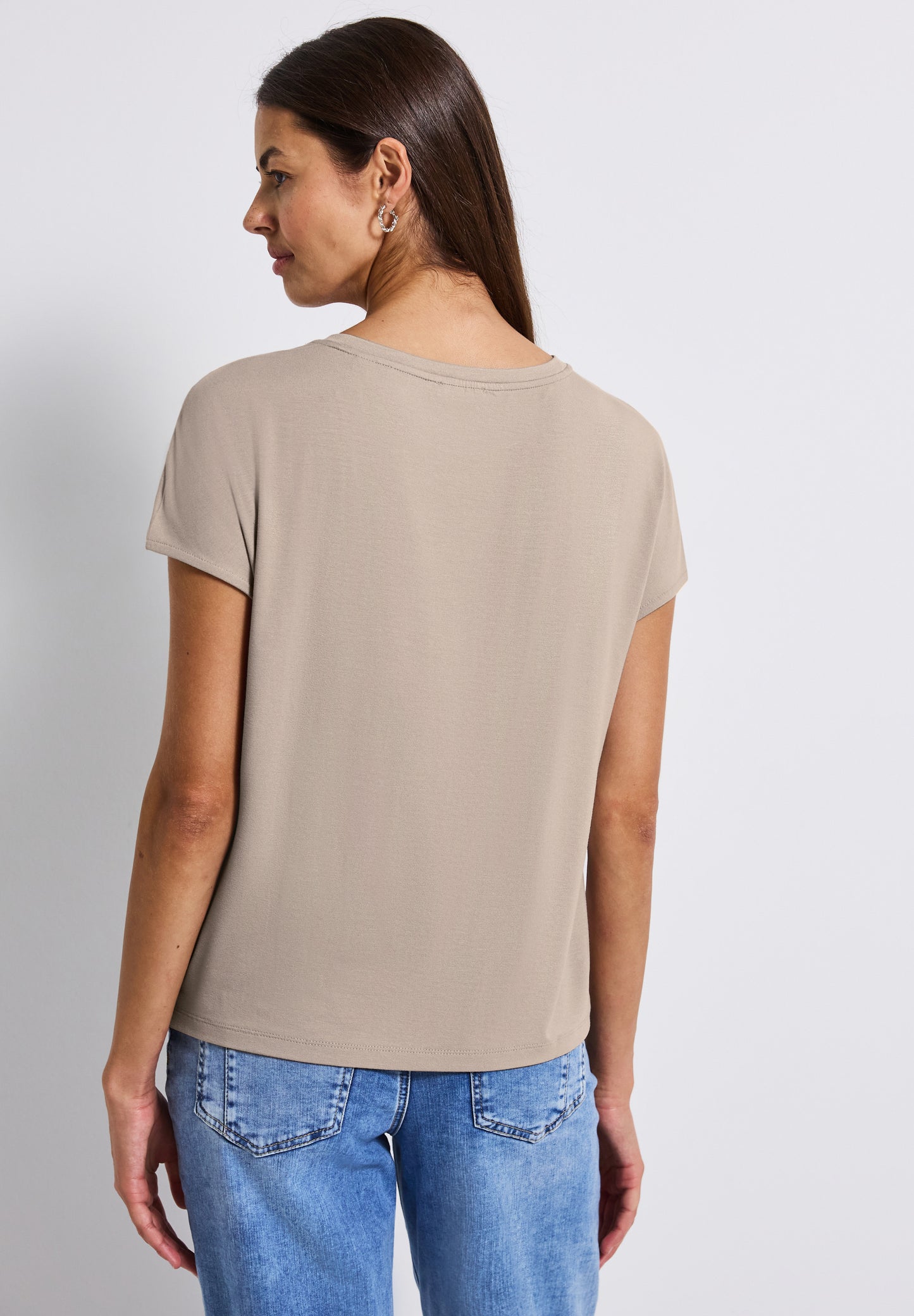 Street One Jersey-Shirt mit Mesh-Detail - Farbe: morning beige