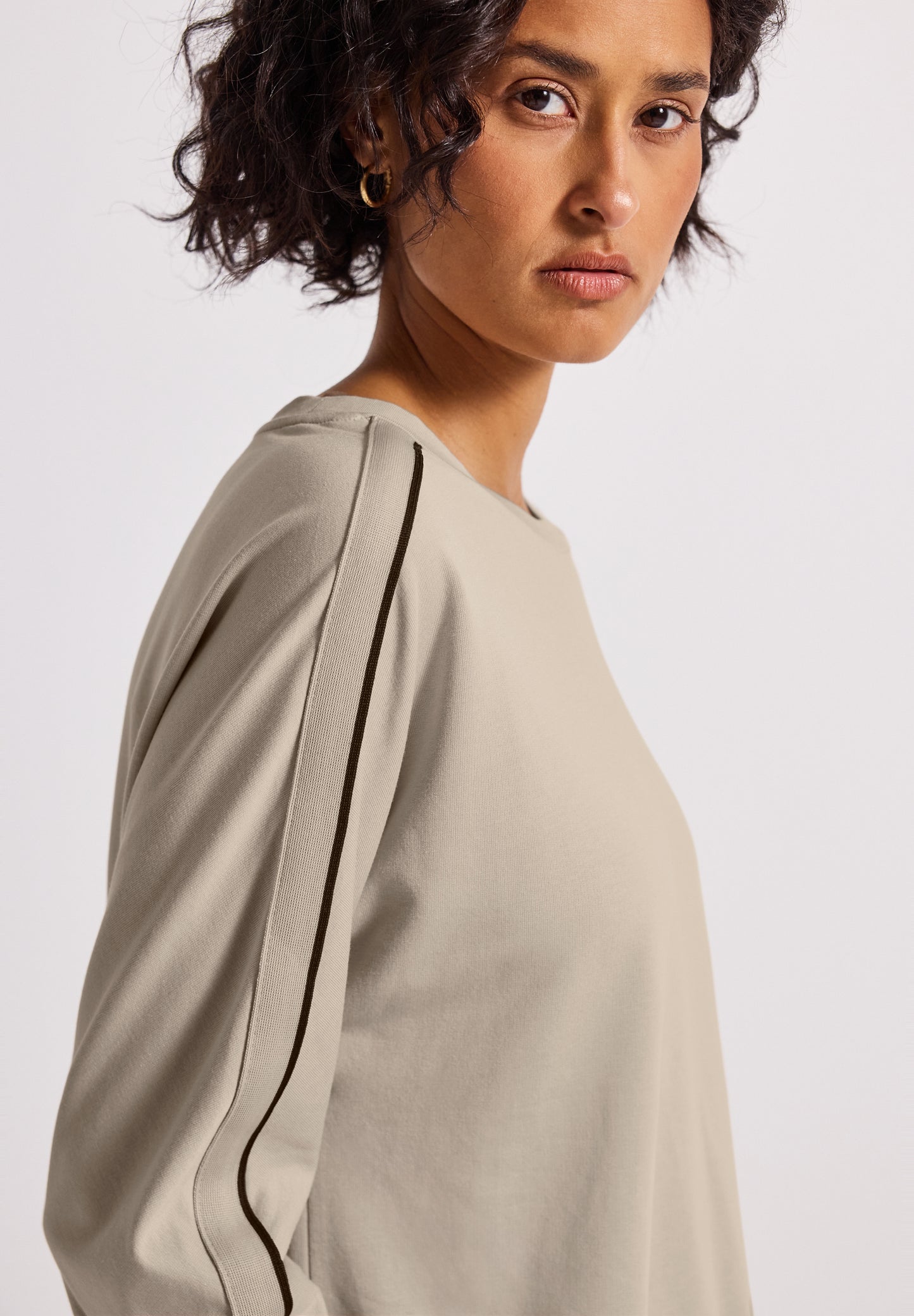 Street One Shirt mit Galonstreifen - Farbe: morning beige