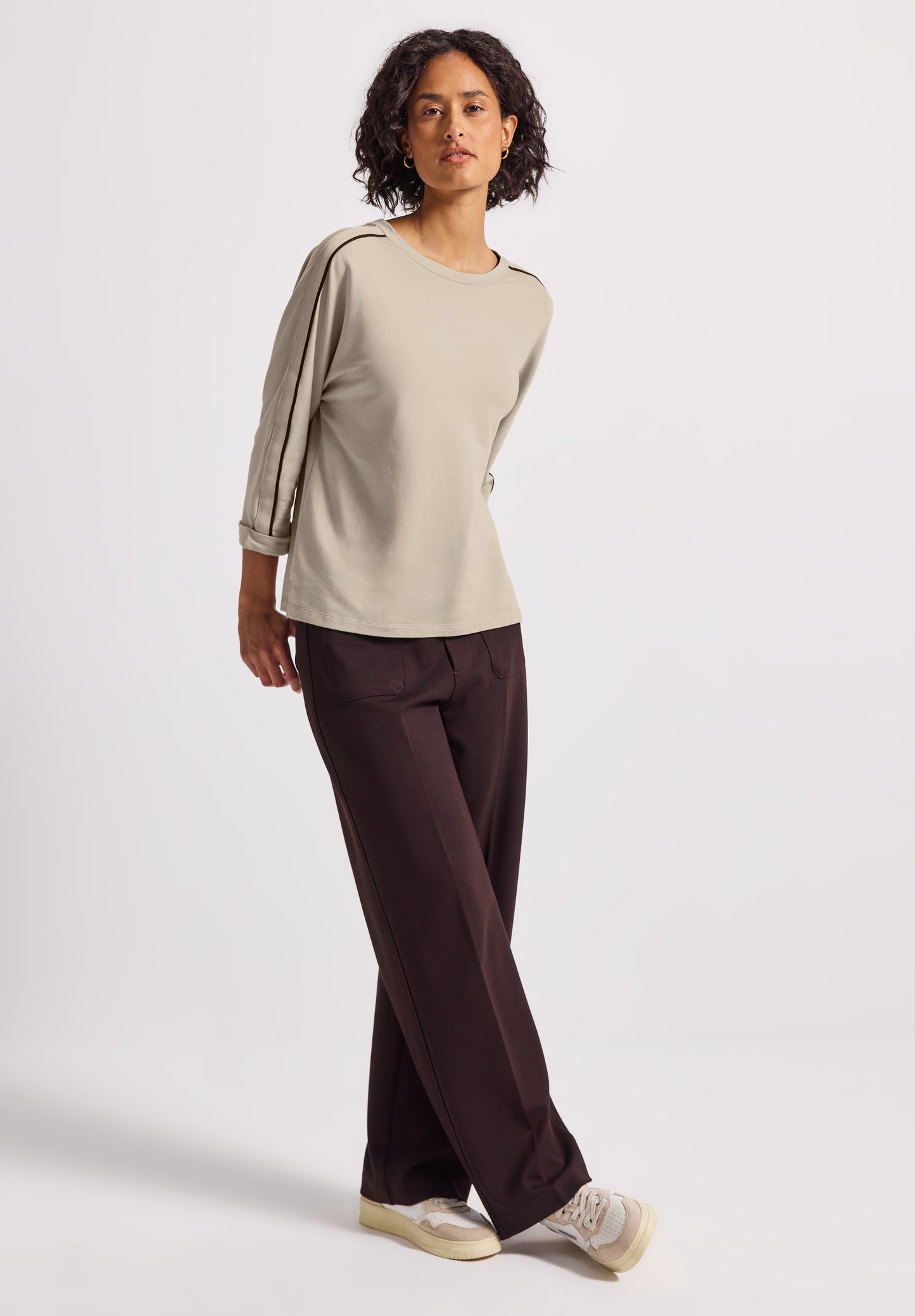 Street One Shirt mit Galonstreifen - Farbe: morning beige