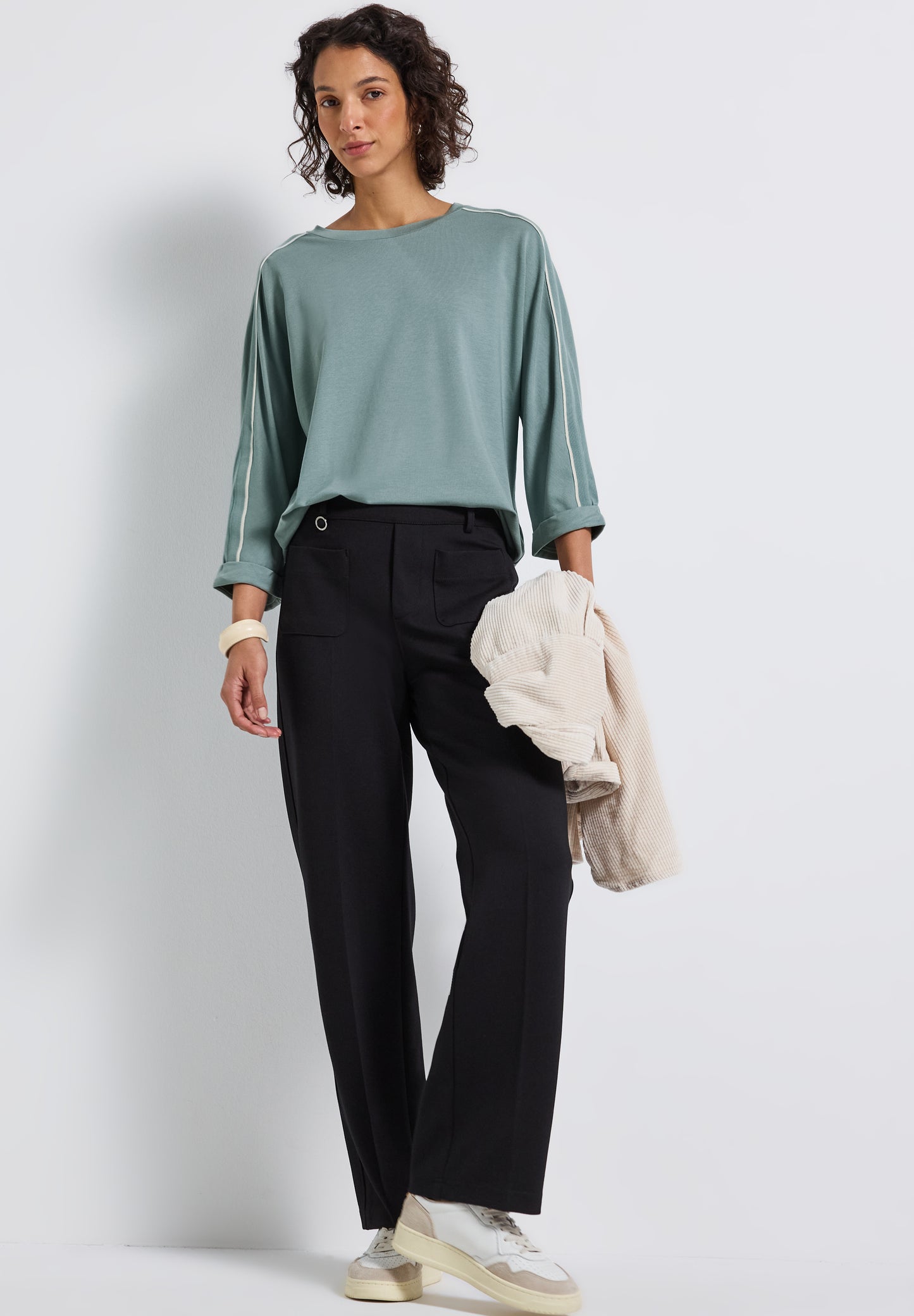 Street One Shirt mit Galonstreifen - Farbe: arona blue