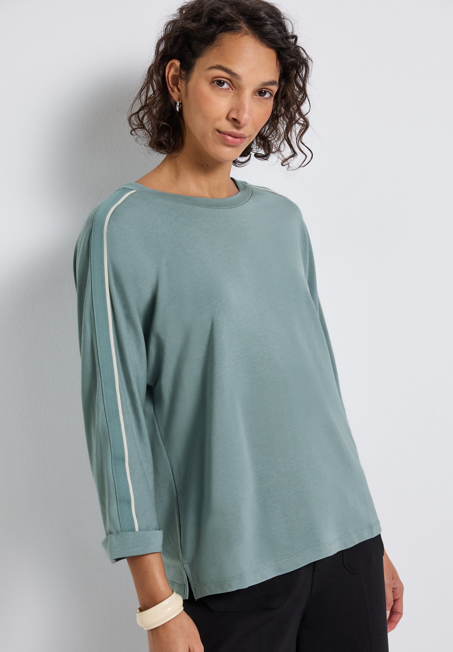 Street One Shirt mit Galonstreifen - Farbe: arona blue