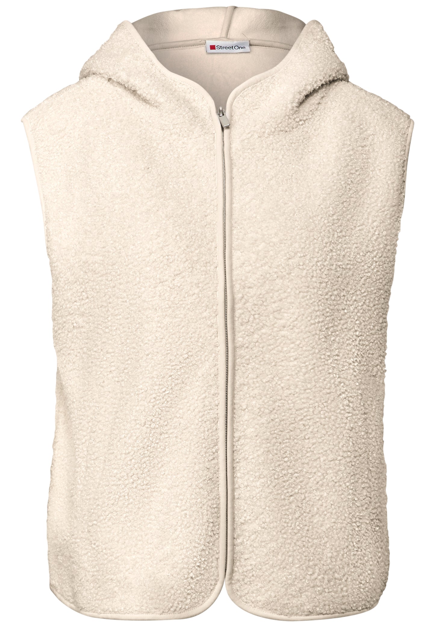 Street One Teddy-Weste mit Kapuze - Farbe: tusk cream