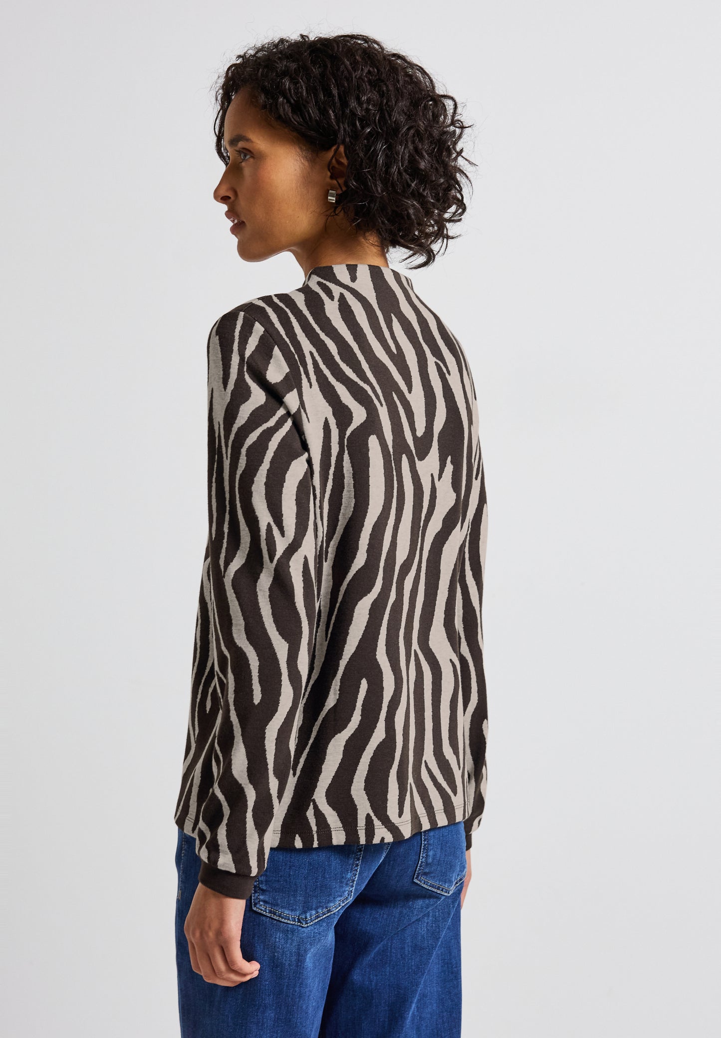 Street One Shirt mit Zebra Print - Farbe: deep roast brown