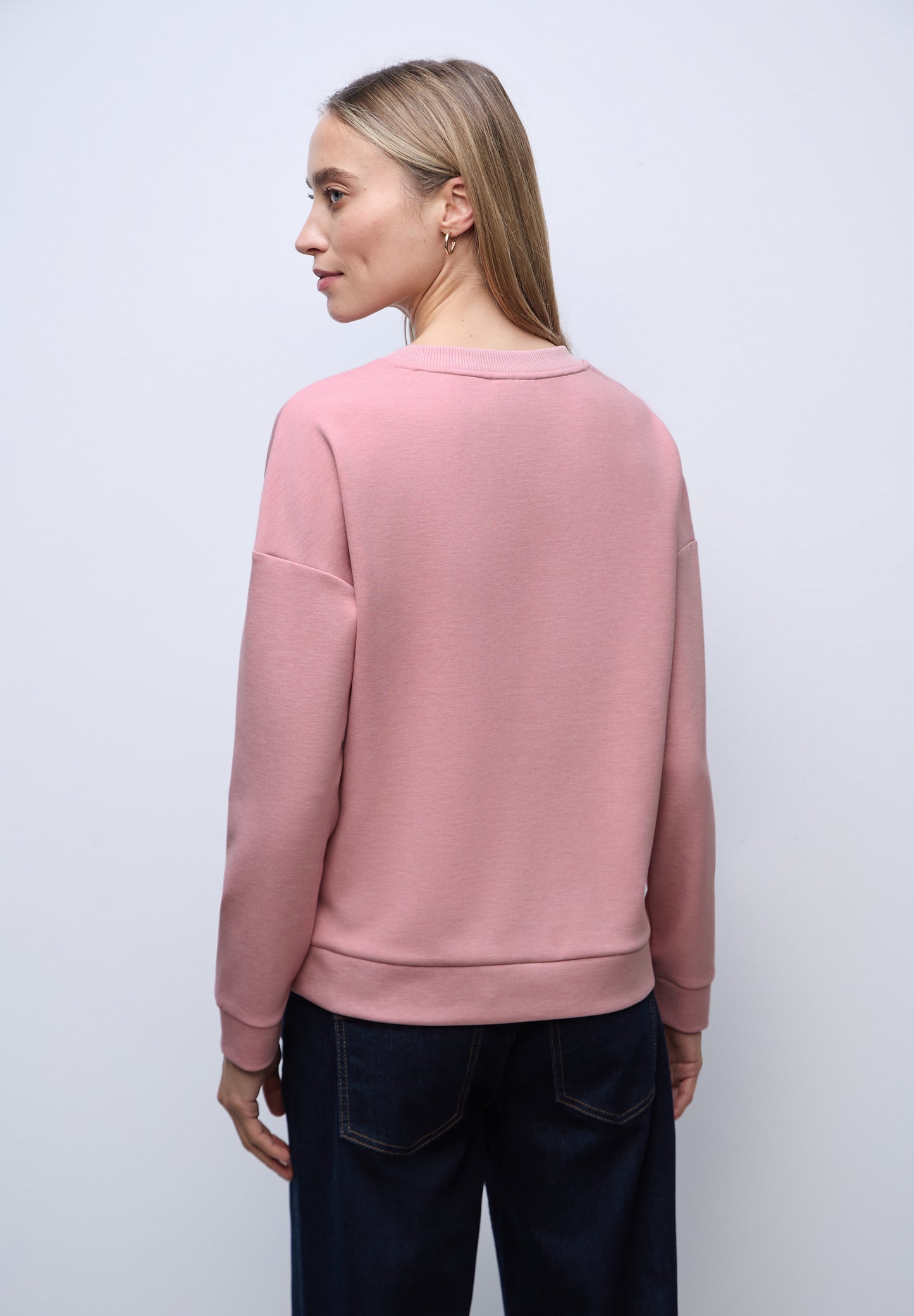 Street One Shirt mit Ripp-Detail - Farbe: powder pink mel.
