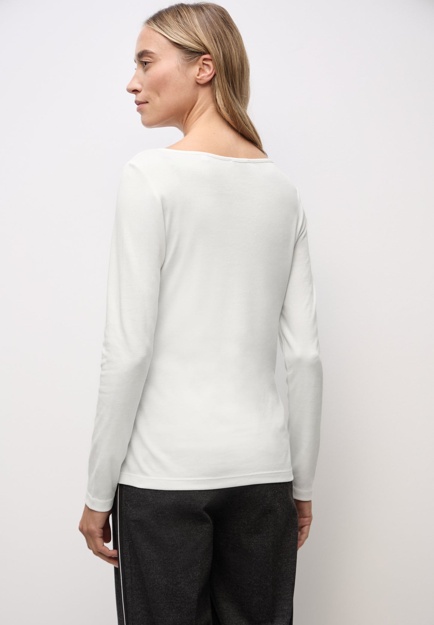 Street One Basic Langarmshirt - Farbe: off white
