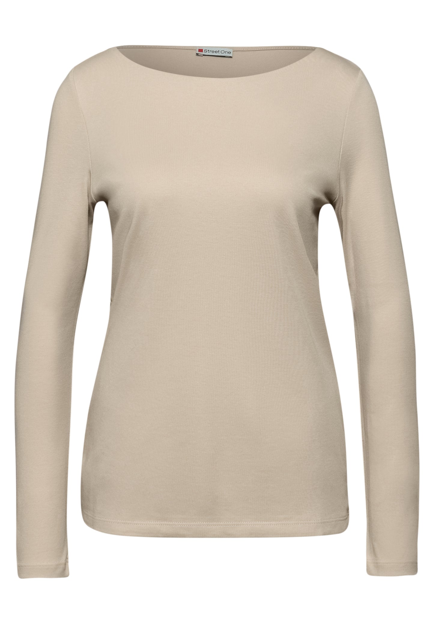 Street One Basic Langarmshirt - Farbe: cotton beige
