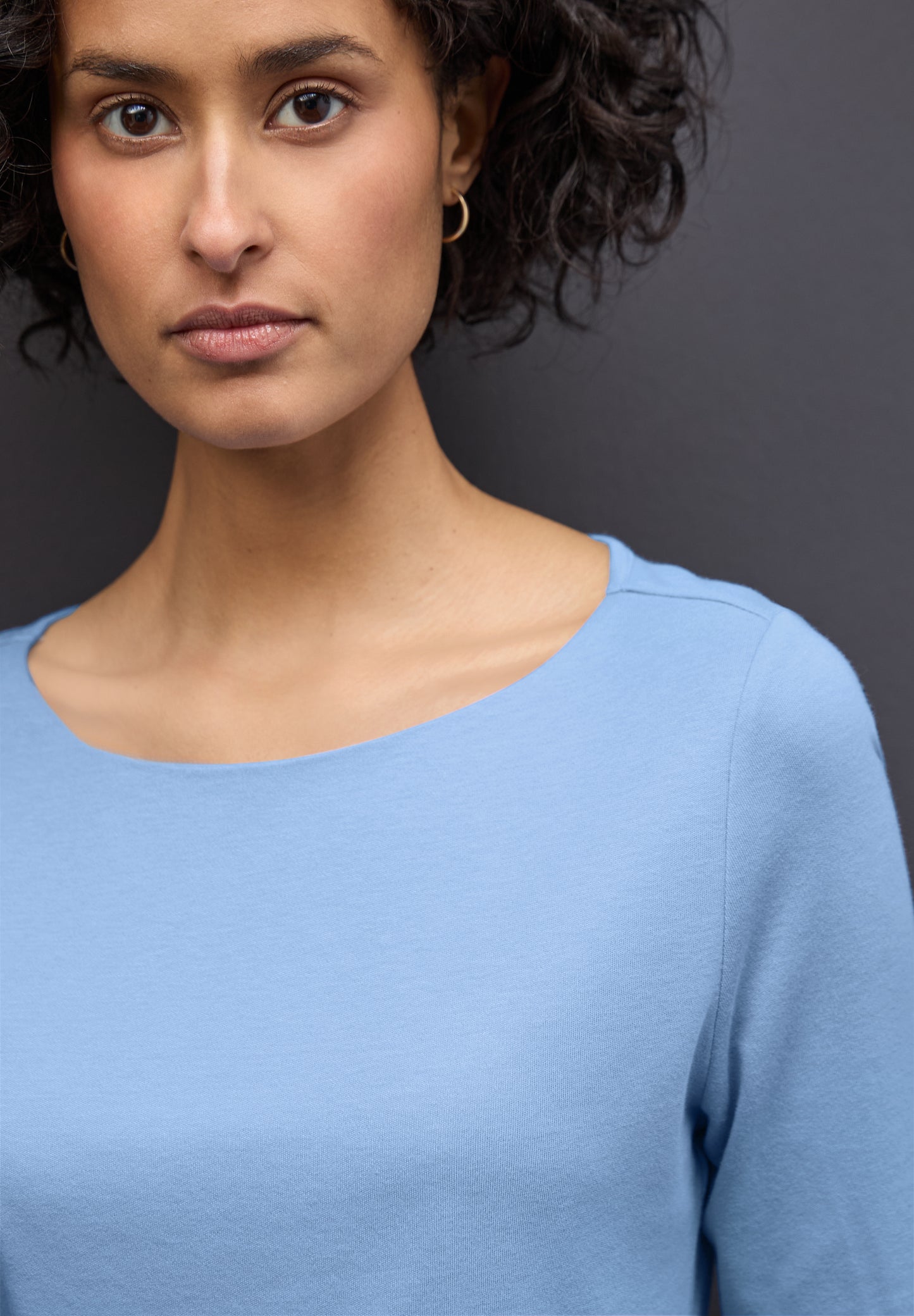 Street One Basic Langarmshirt - Farbe: frosted blue