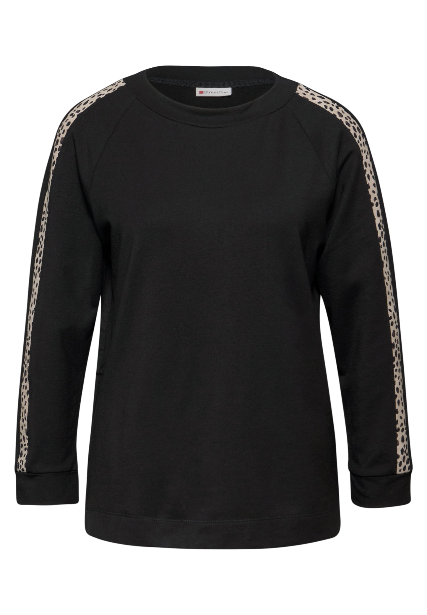 Street One Shirt mit Leo-Gallonstreifen - Farbe: Black