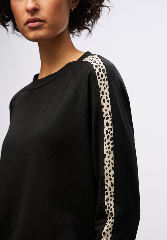 Street One Shirt mit Leo-Gallonstreifen - Farbe: Black