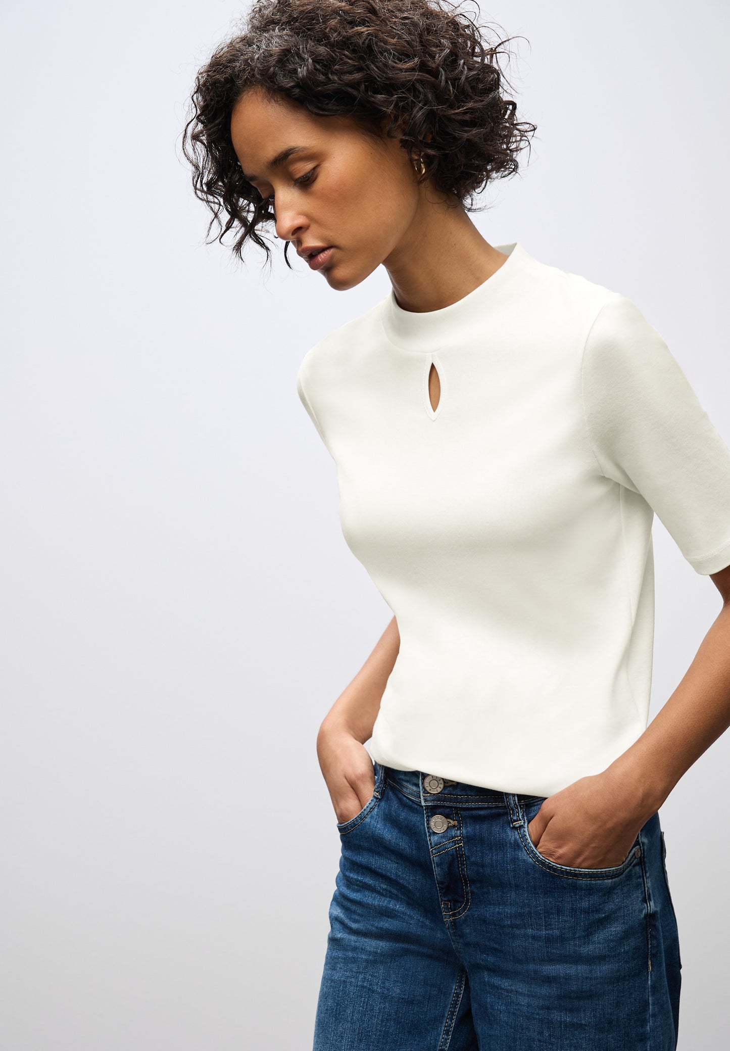 Street One Shirt mit Cut-Out Detail - Farbe: off white