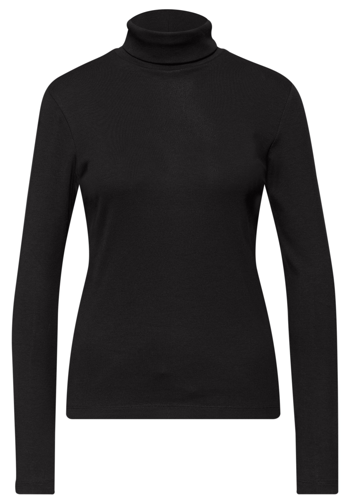 Street One Basic Rollkragenshirt - Farbe: Black