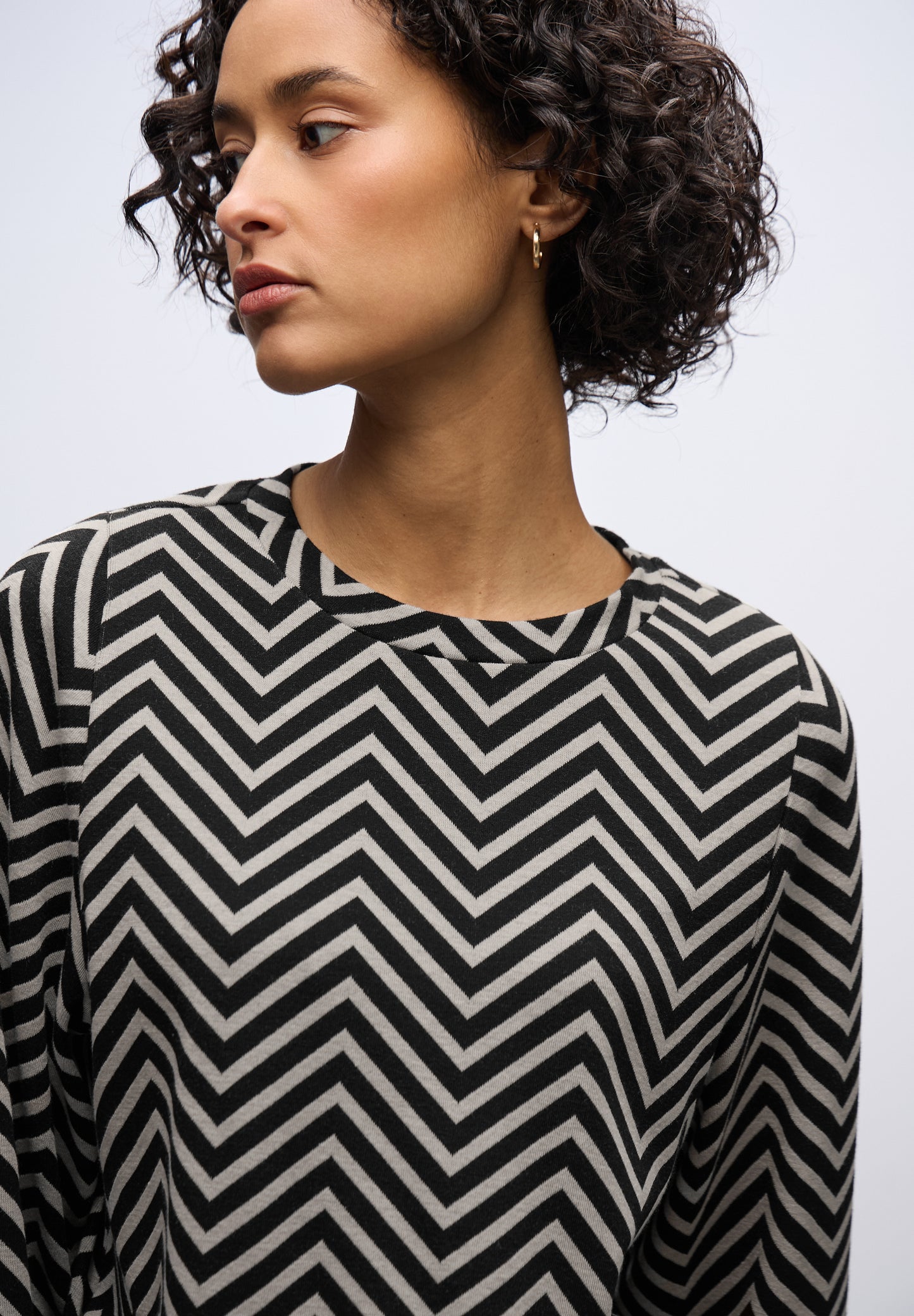 Street One Gemustertes Jacquard Shirt - Farbe: Black