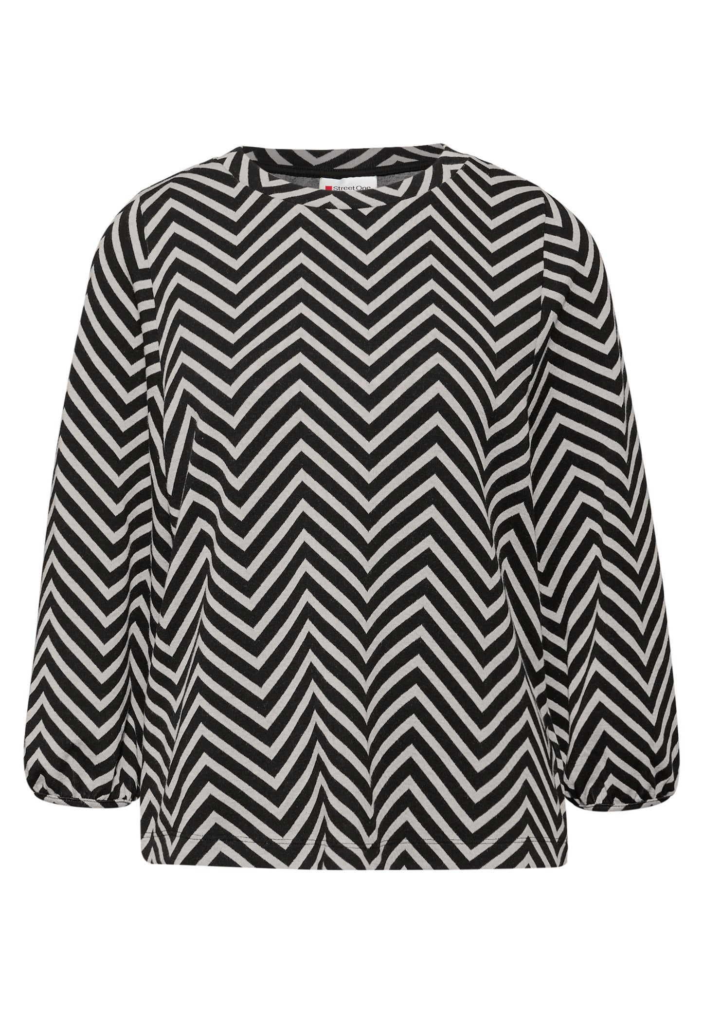 Street One Gemustertes Jacquard Shirt - Farbe: Black
